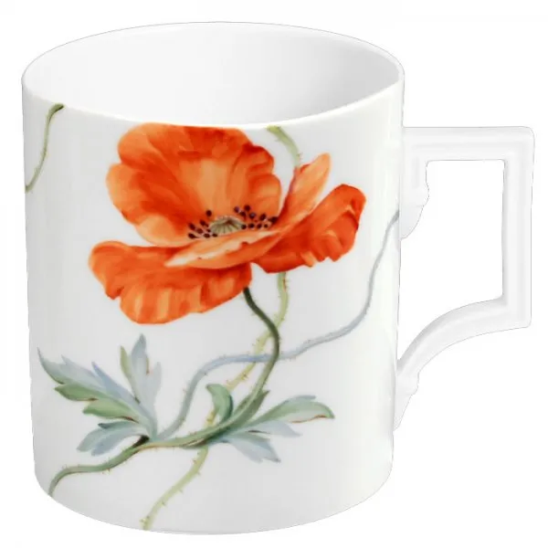 Meissen Henkelbecher Berlin Blumenmalerei Wilder Mohn