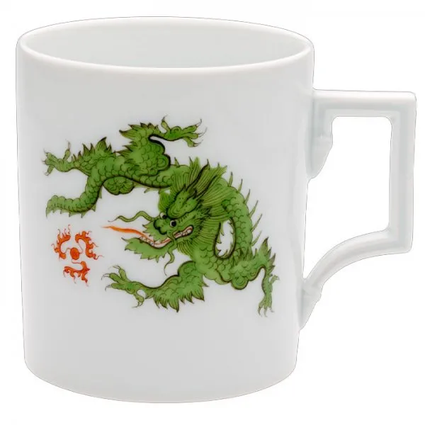 Meissen Henkelbecher Berlin Ming Drache Grün
