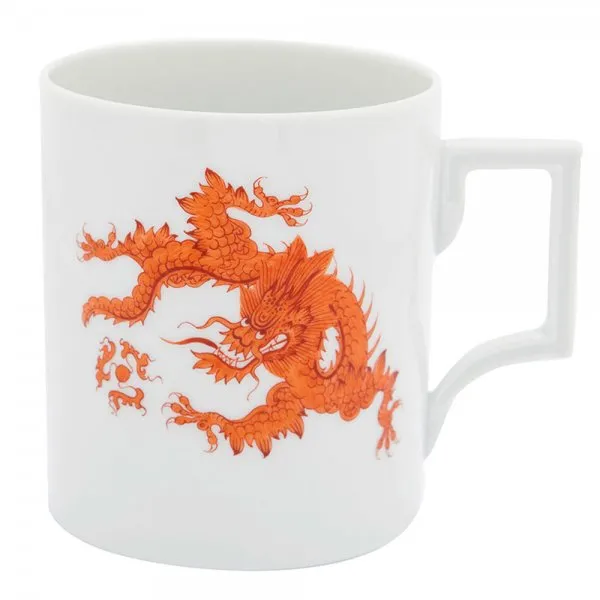 Meissen Henkelbecher Berlin Ming Drache Rot