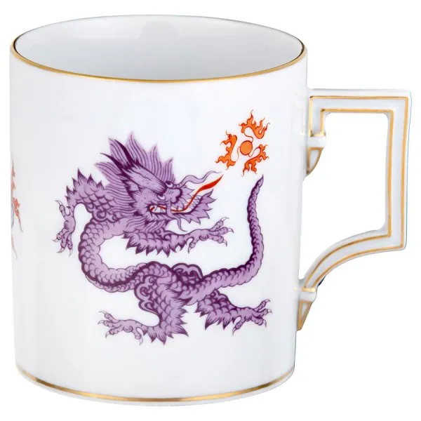 Meissen Henkelbecher Berlin Ming Drache Violett mit Goldrand