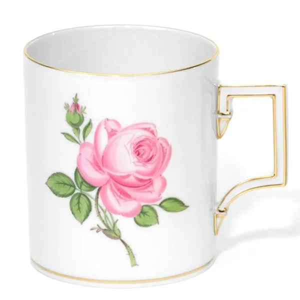 Meissen Henkelbecher Berlin Rose mit Goldrand