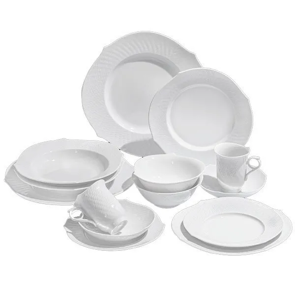 Meissen Starter Set Wellenspiel Relief Weiß (14-teilig)