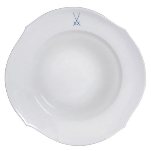Meissen Suppenteller Wellenspiel Pur mit gekreuzten Schwertern Kobaltblau (23,5cm)