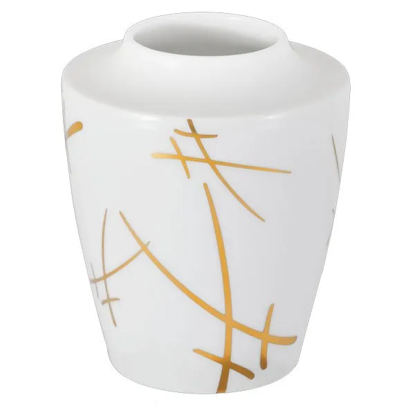 Meissen Vase Cosmopolitan stilisierte Markenzeichen Gold (13,5cm)