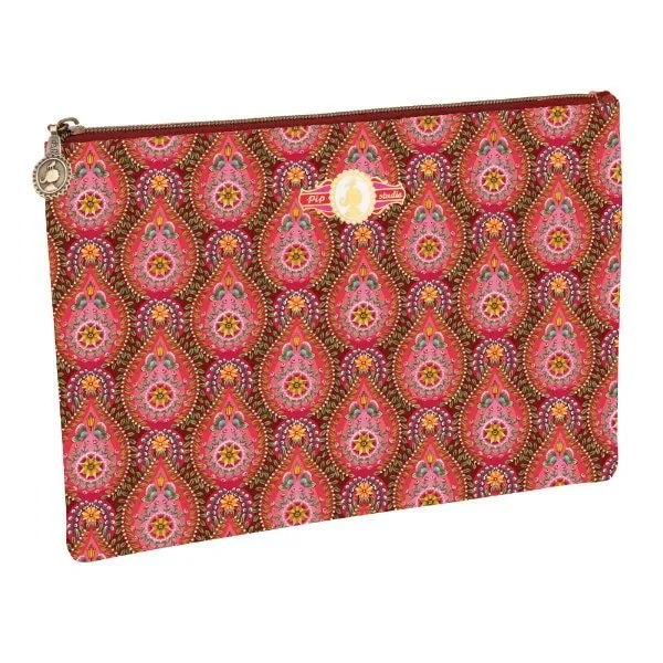 Pip Studio Kosmetiktasche Etui Moon Delight Rot Flach (Groß)