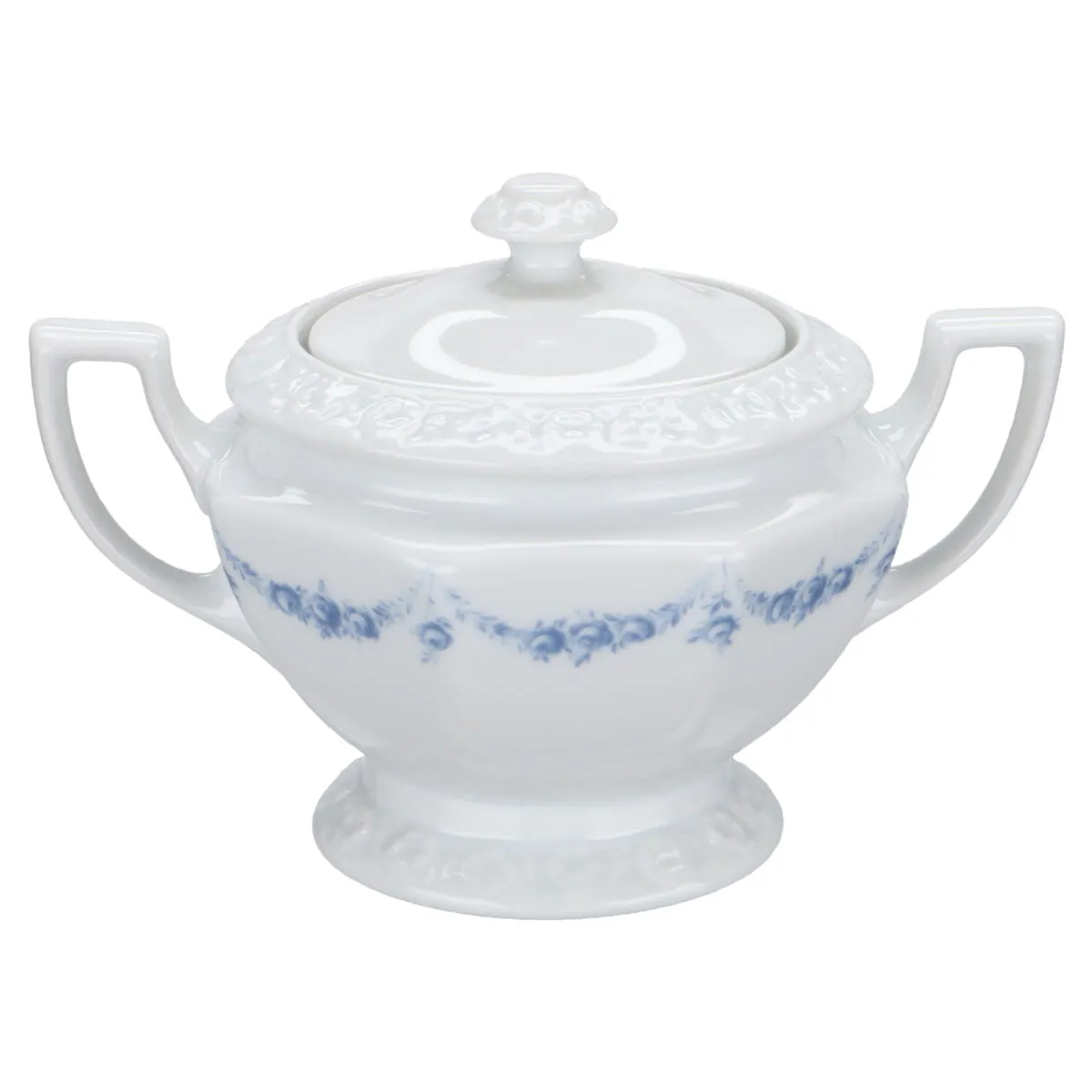 Zuckerdose - Rosenthal Maria Rosenkante - blau