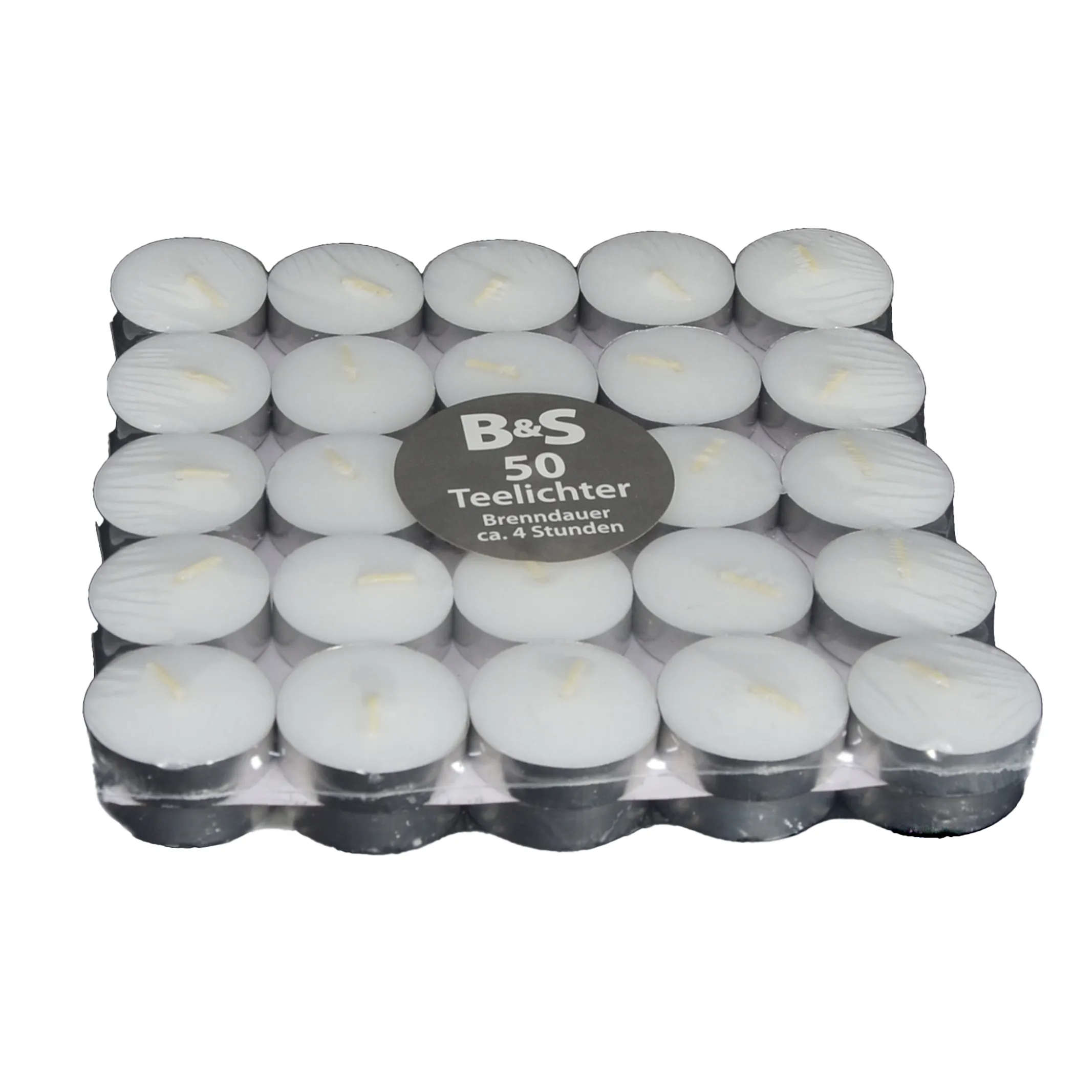 50 Teelichter | H 1,7 x Ø 3,7 cm | weiß | 4 Stunden