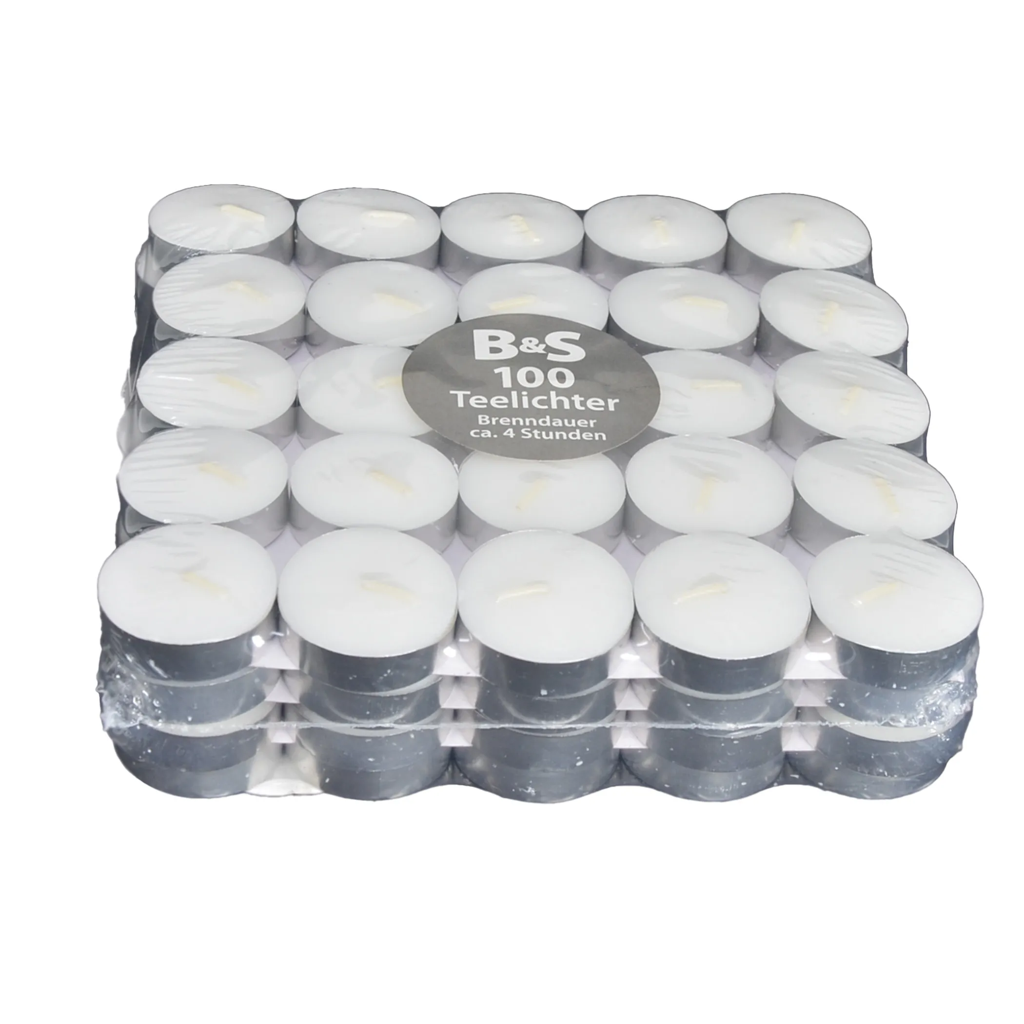 100 Teelichter | H 1,7 x Ø 3,7 cm | weiß | 4 Stunden