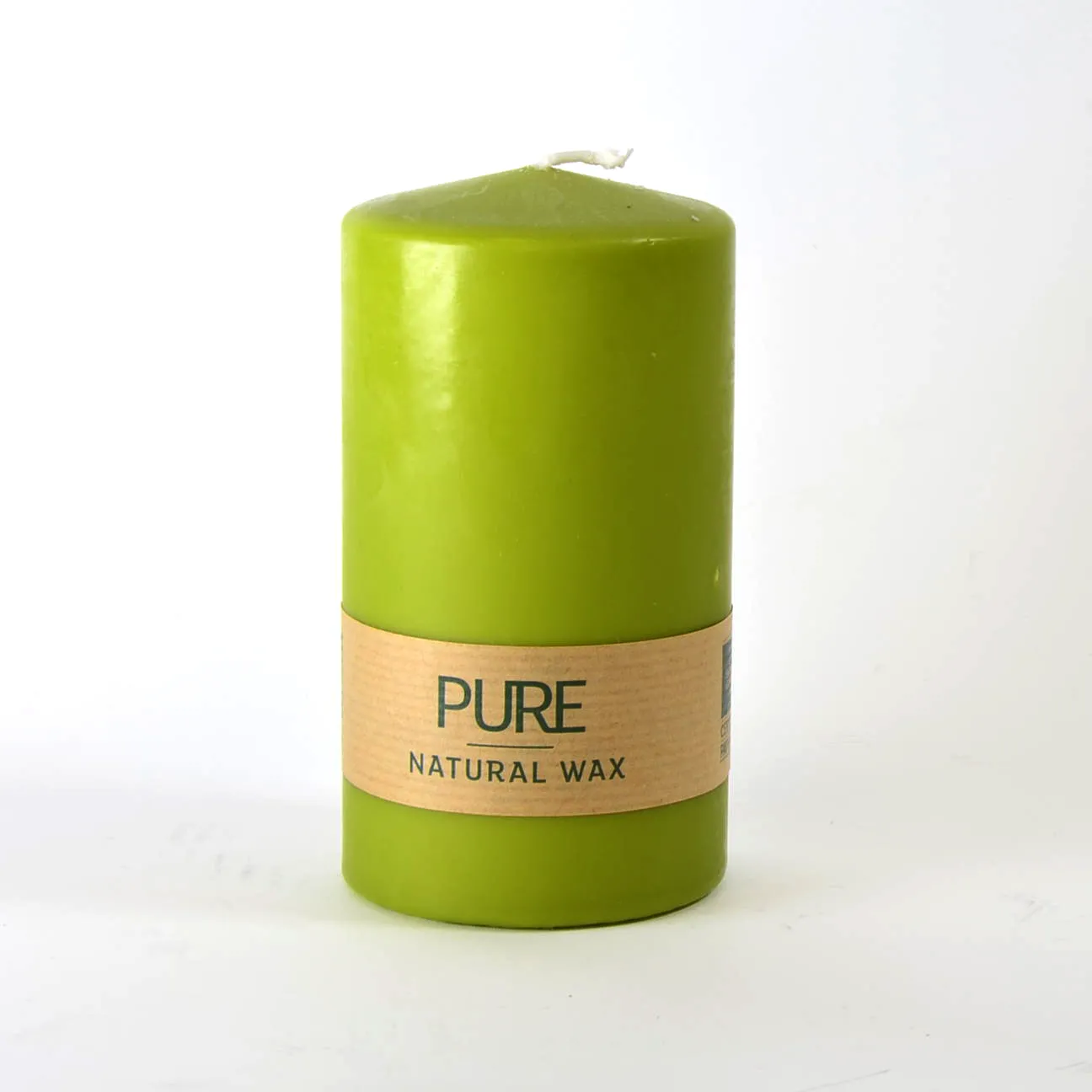PURE Safe Candle selbstlöschend Stumpenkerze 130 x Ø 70 mm olive