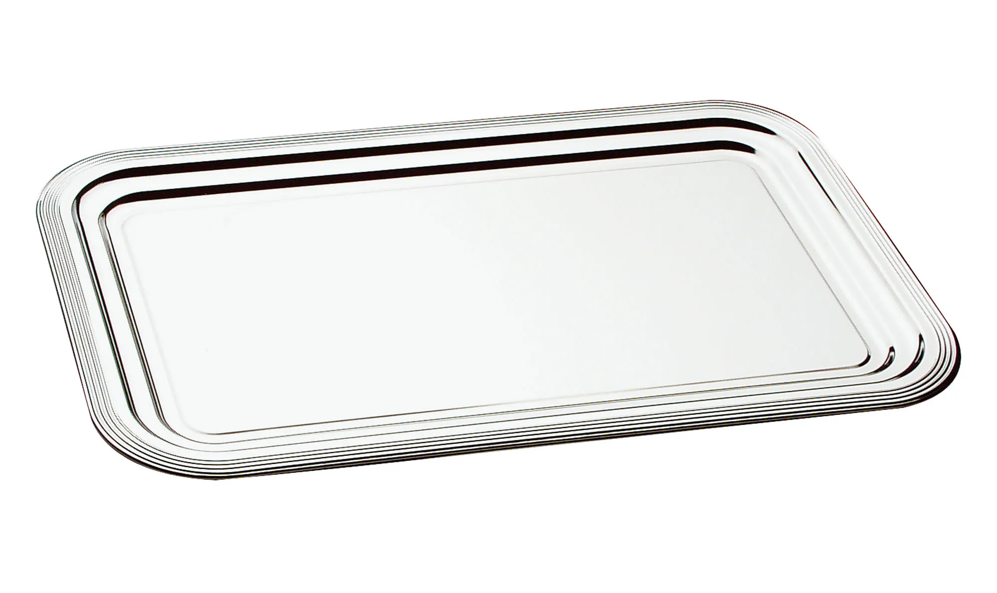 Partyplatte Edelstahl verchromt Classic 32,5 x 53 cm