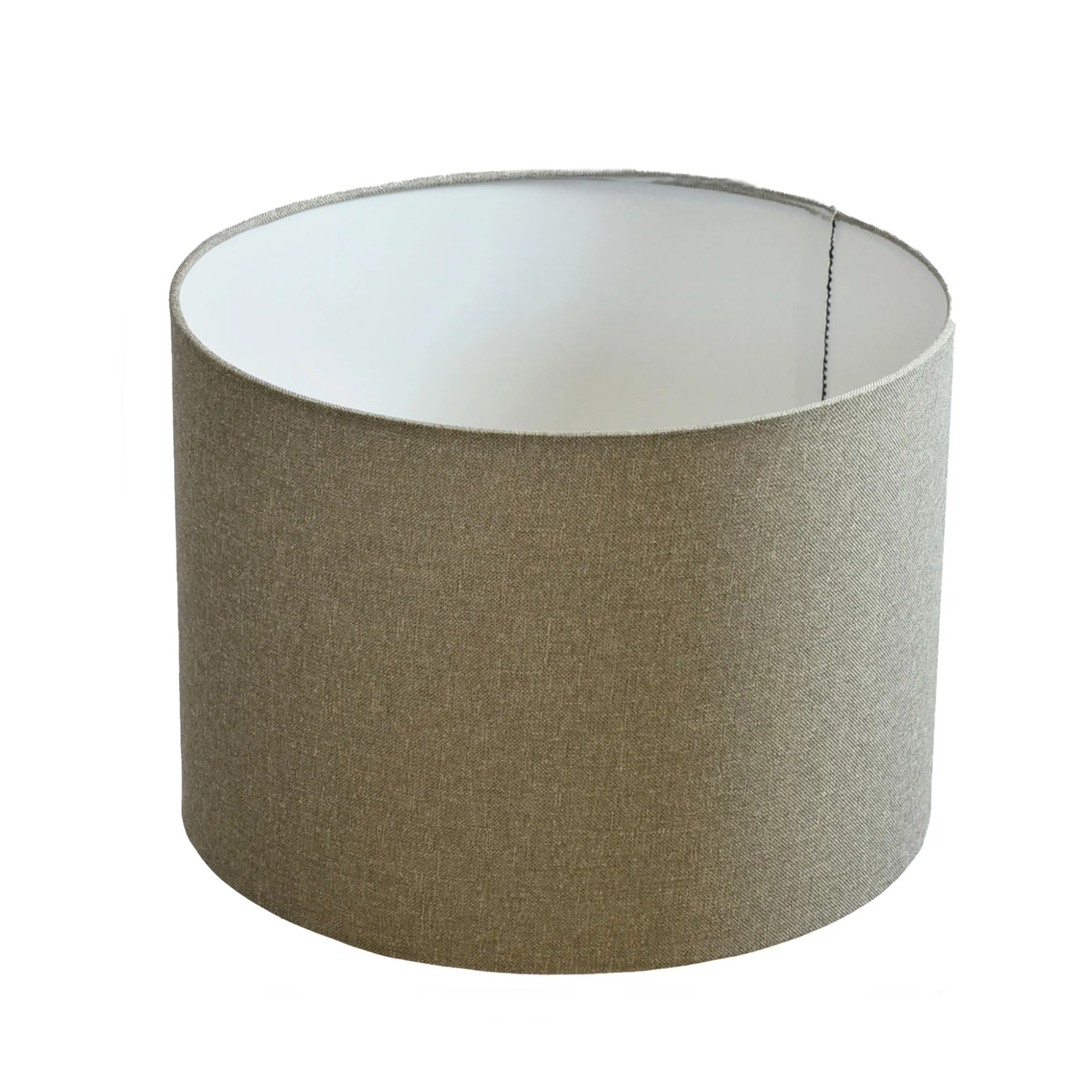 Lampenschirm Ø 25 x 18 cm hellgrau Leinenstruktur Zylinderförmig