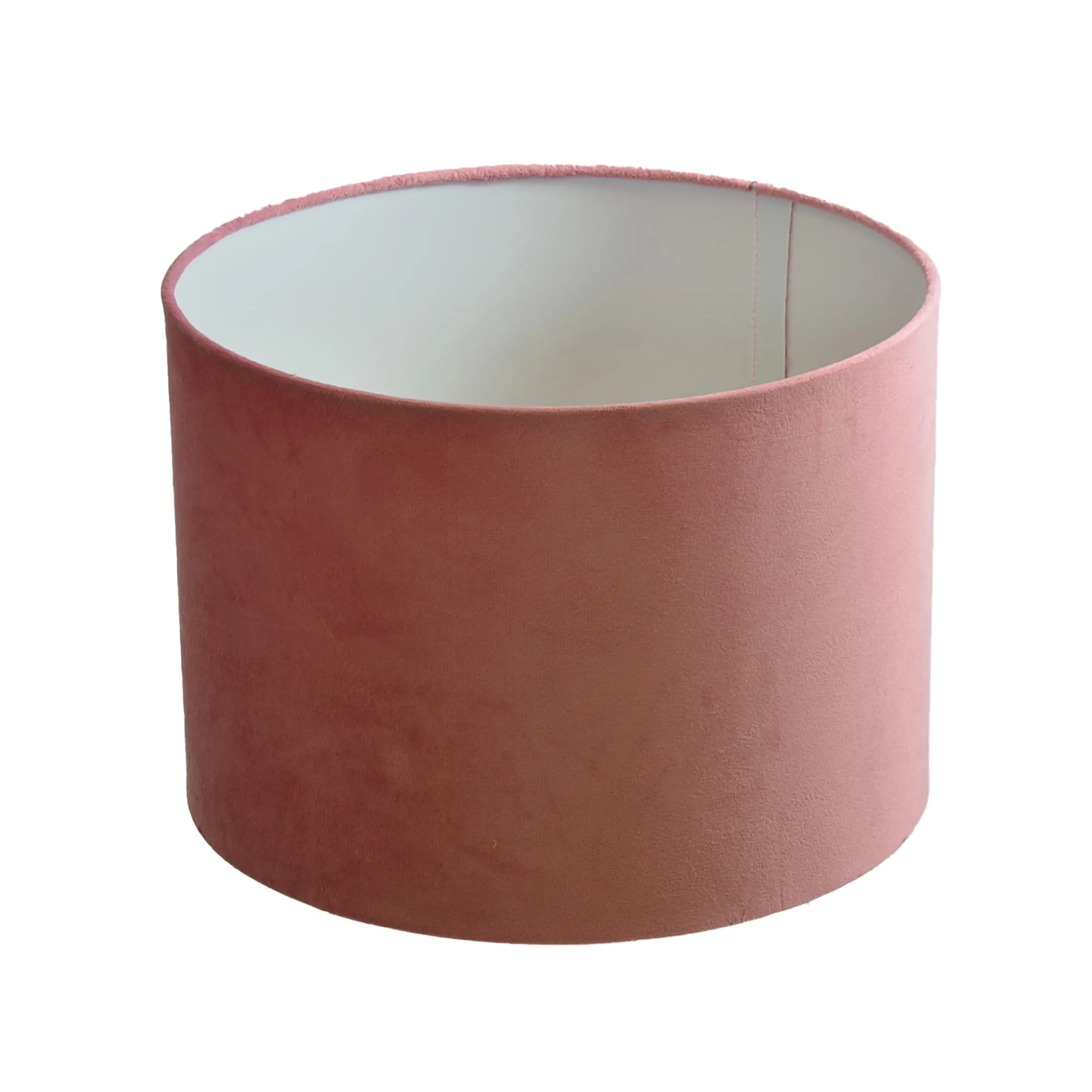 Lampenschirm Ø 25 x 18 cm rosa Velour Zylinderförmig