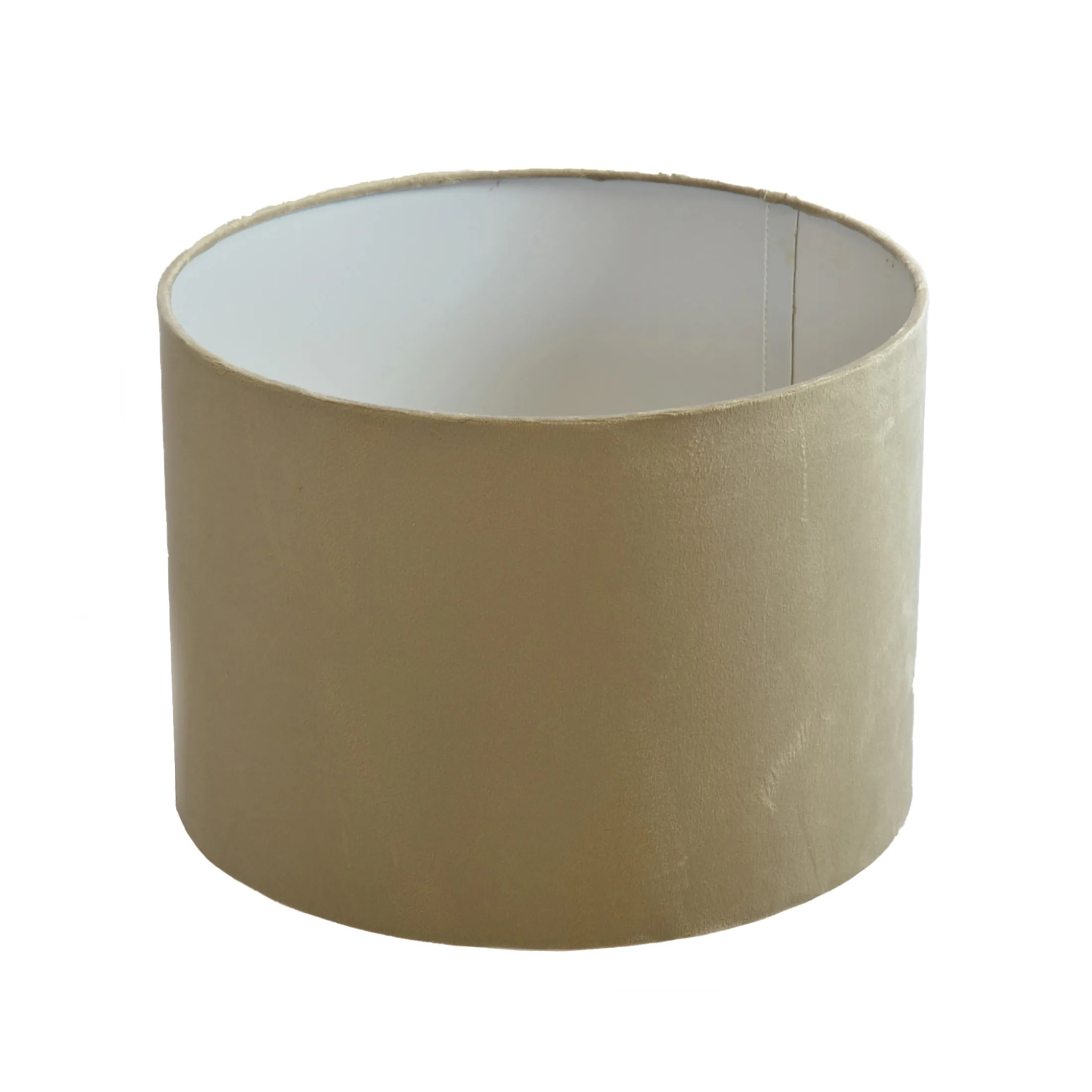 Lampenschirm Ø 25 x 18 cm taupe Velour Zylinderförmig