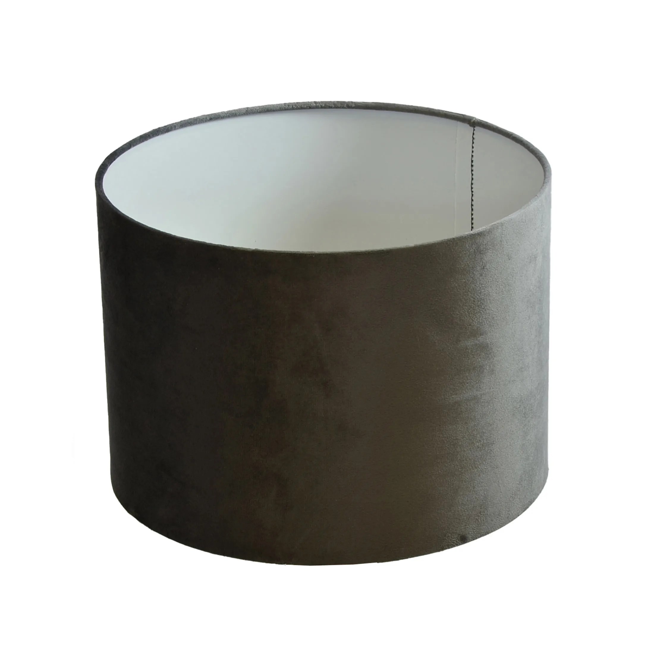 Lampenschirm Ø 25 x 18 cm dunkelgrau Velour Zylinderförmig