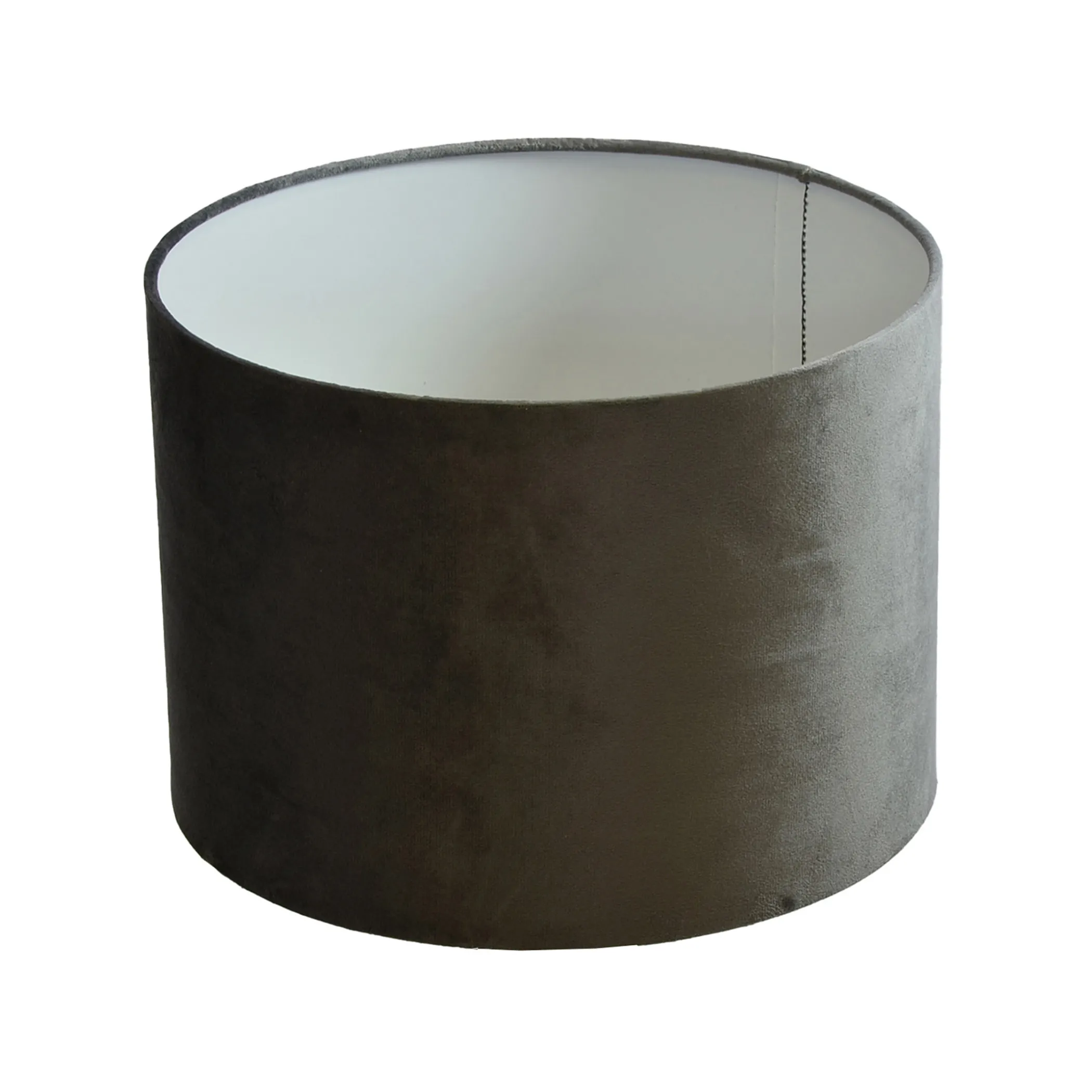 Lampenschirm XXL Ø 50 x 40 cm dunkelgrau Velour Zylinderförmig