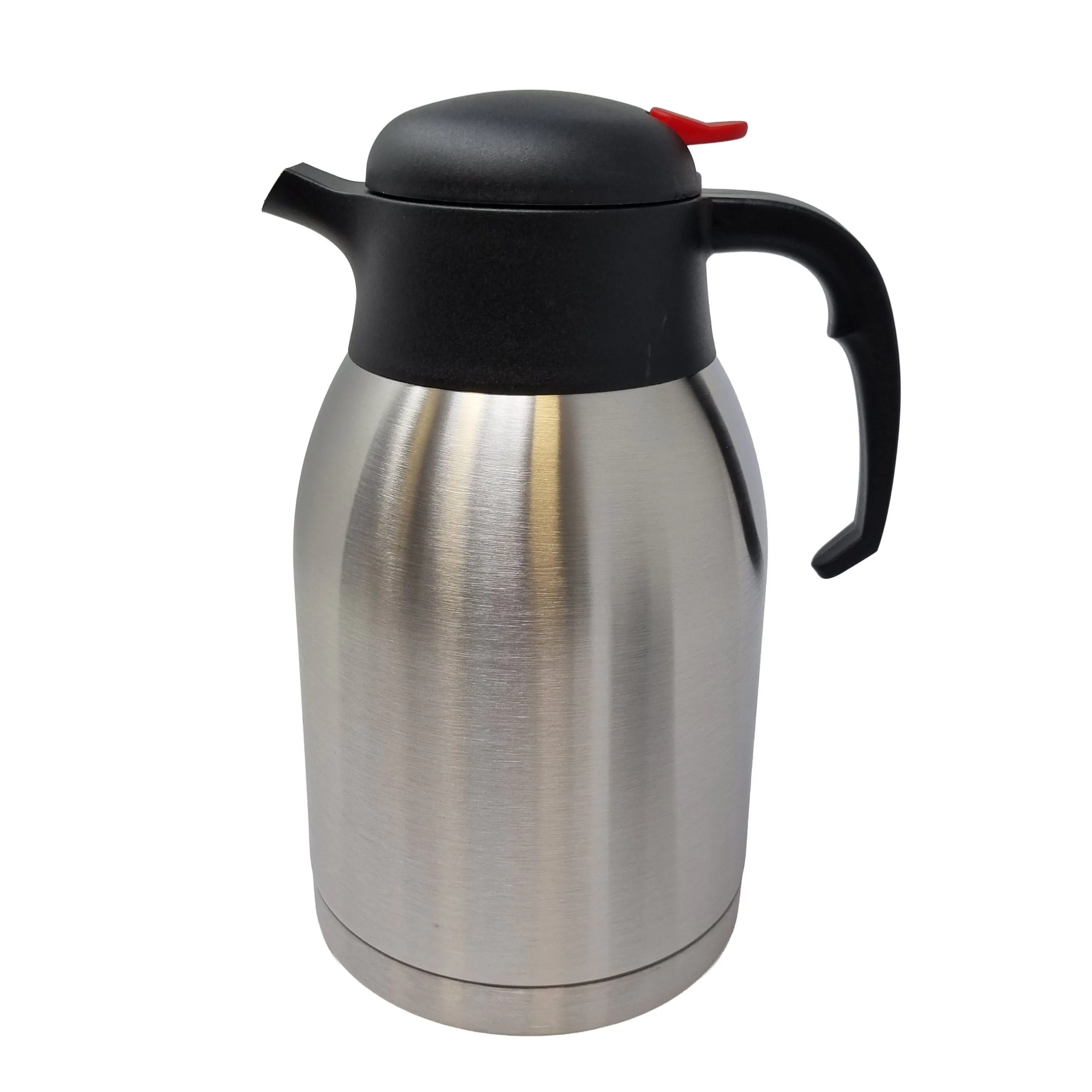 Vakuum Isolierkanne Edelstahl satiniert – 2L Heiß 24h & Kaffeekanne