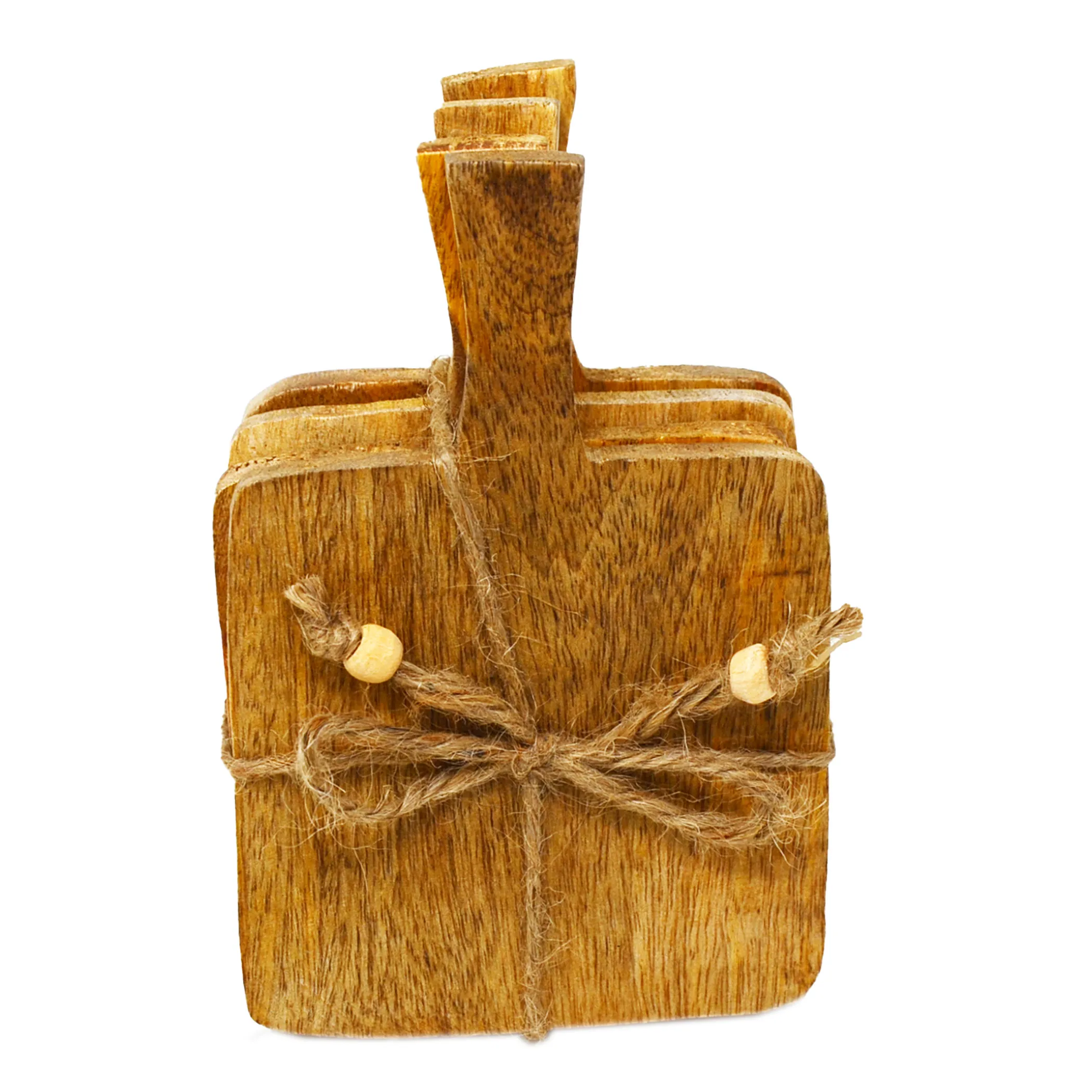 Untersetzer Mangoholz  4er Set eckig Glasuntersetzer