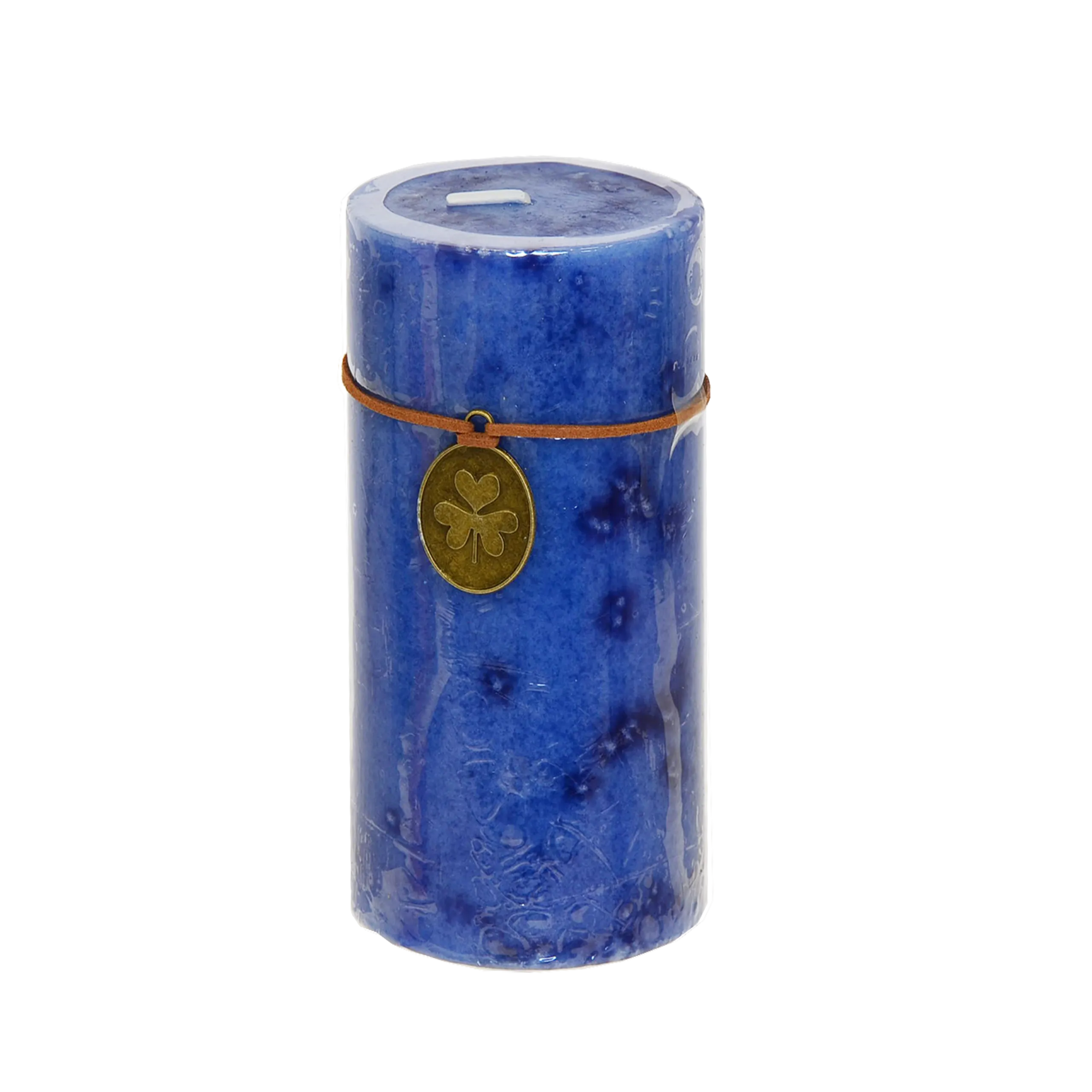 Stumpenkerze Trendkerze blau durchgefärbt 13 x Ø 6 cm