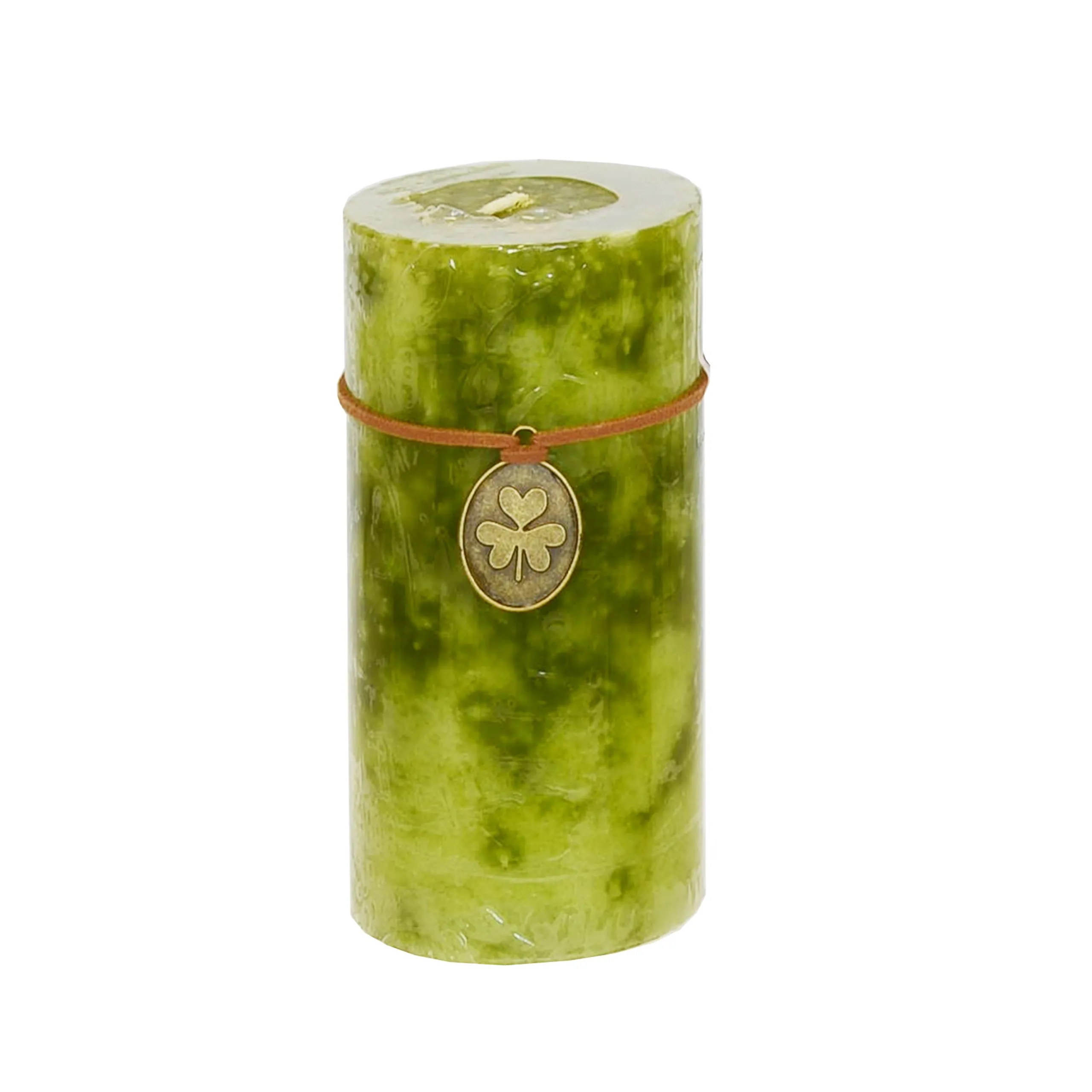 Stumpenkerze Trendkerze olive durchgefärbt 13 x Ø 6 cm