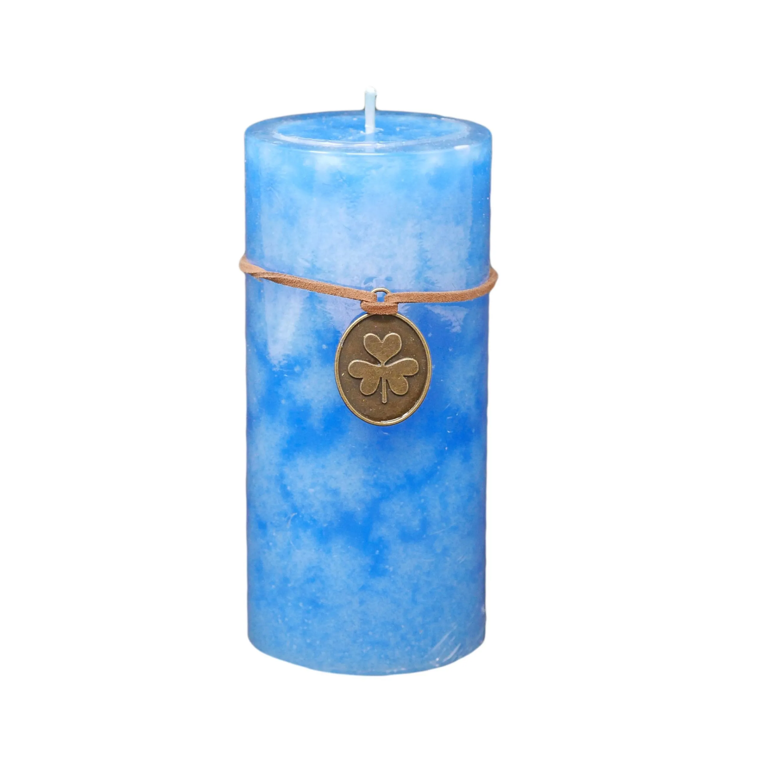 Stumpenkerze Trendkerze türkis durchgefärbt 13 x Ø 6 cm