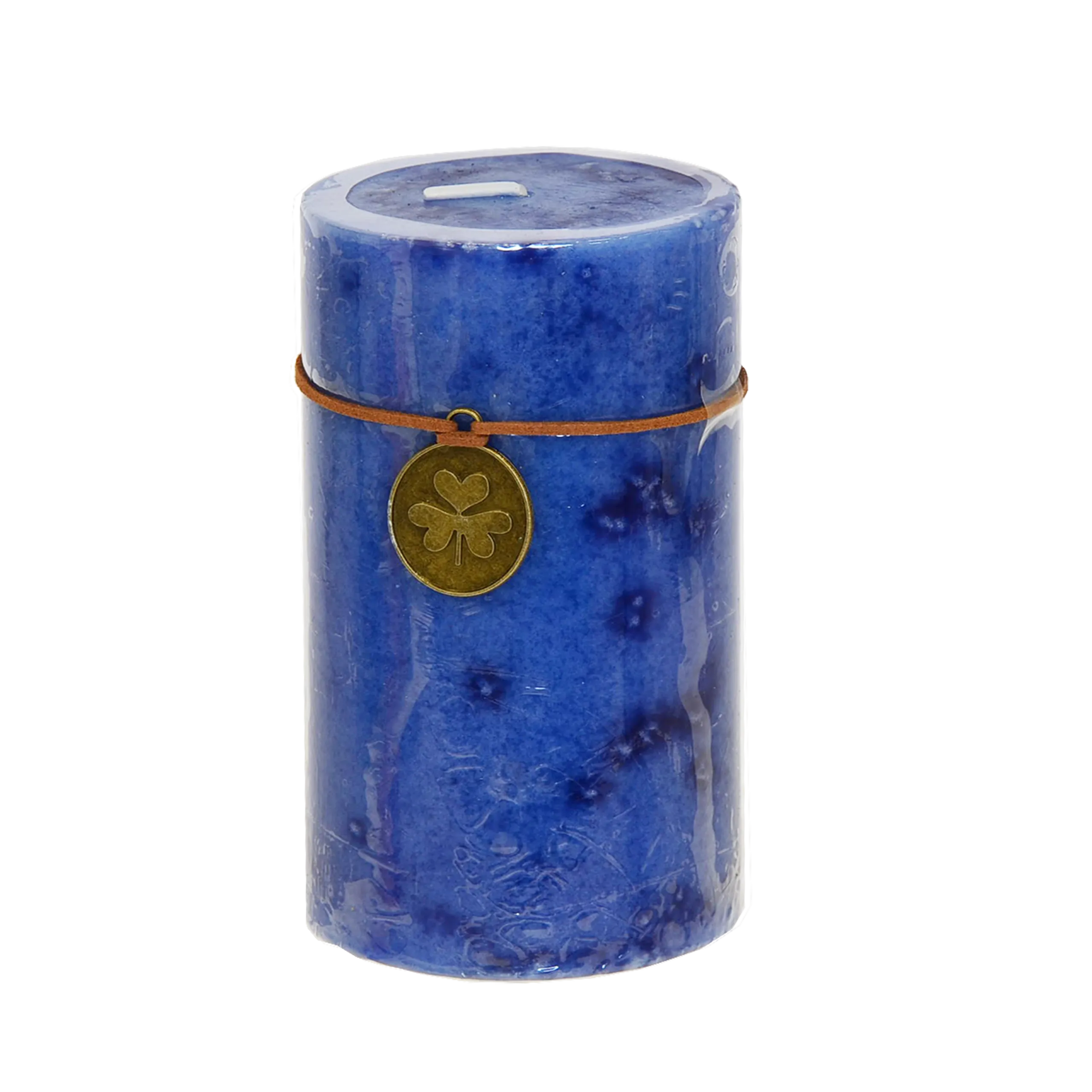 Stumpenkerze Trendkerze blau durchgefärbt 13 x Ø 7 cm