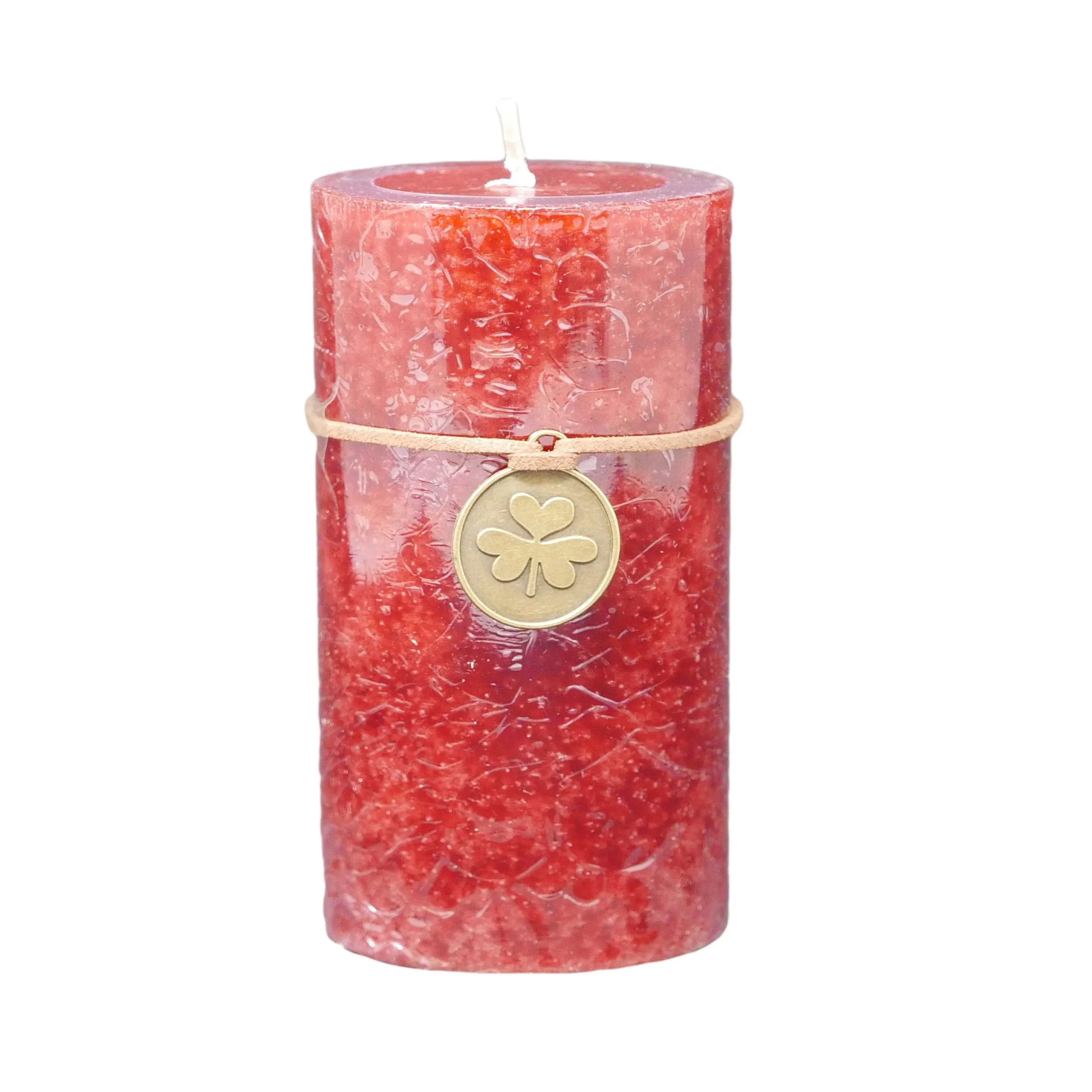 Stumpenkerze Trendkerze kaminrot durchgefärbt 13 x Ø 7 cm