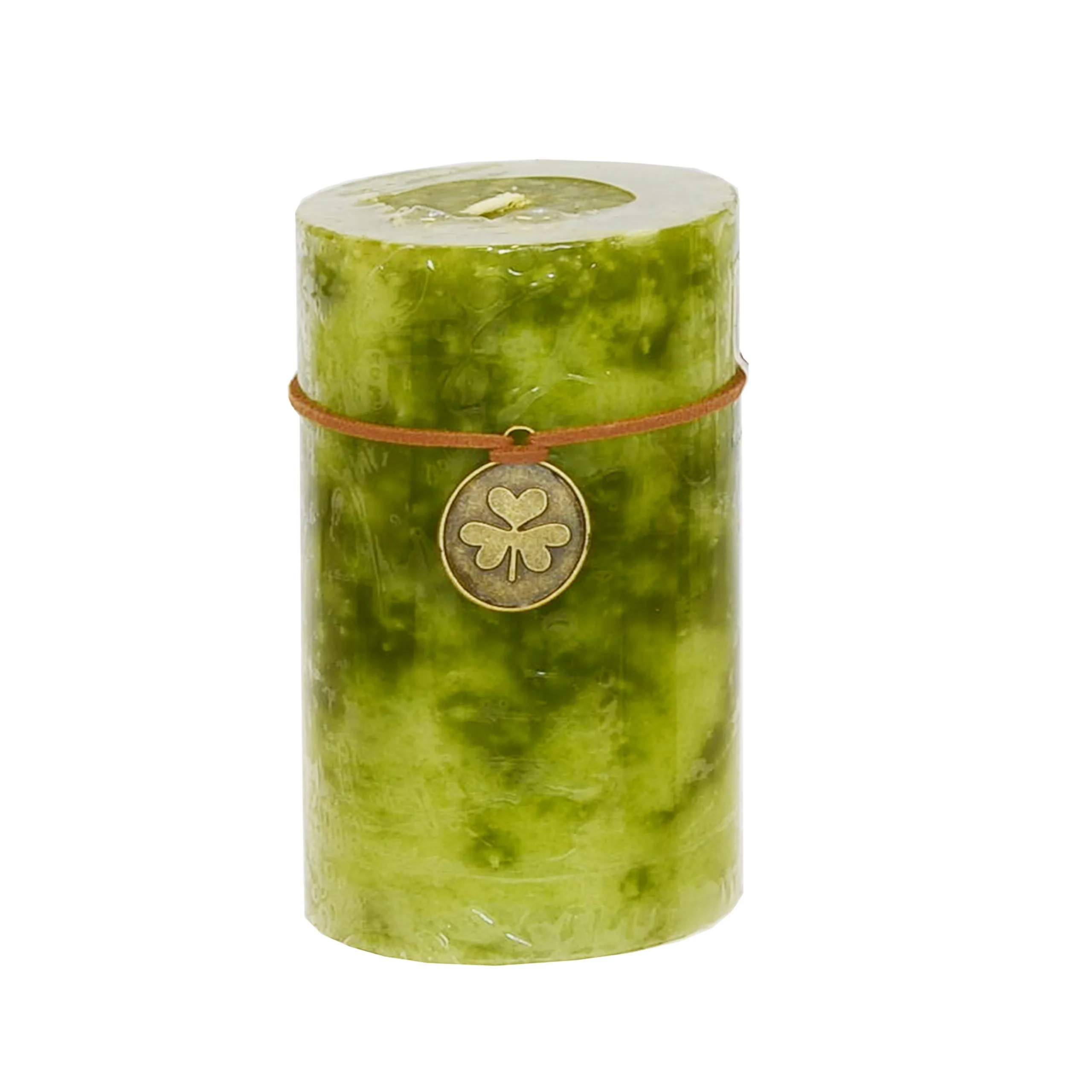 Stumpenkerze Trendkerze olive durchgefärbt 13 x Ø 7 cm