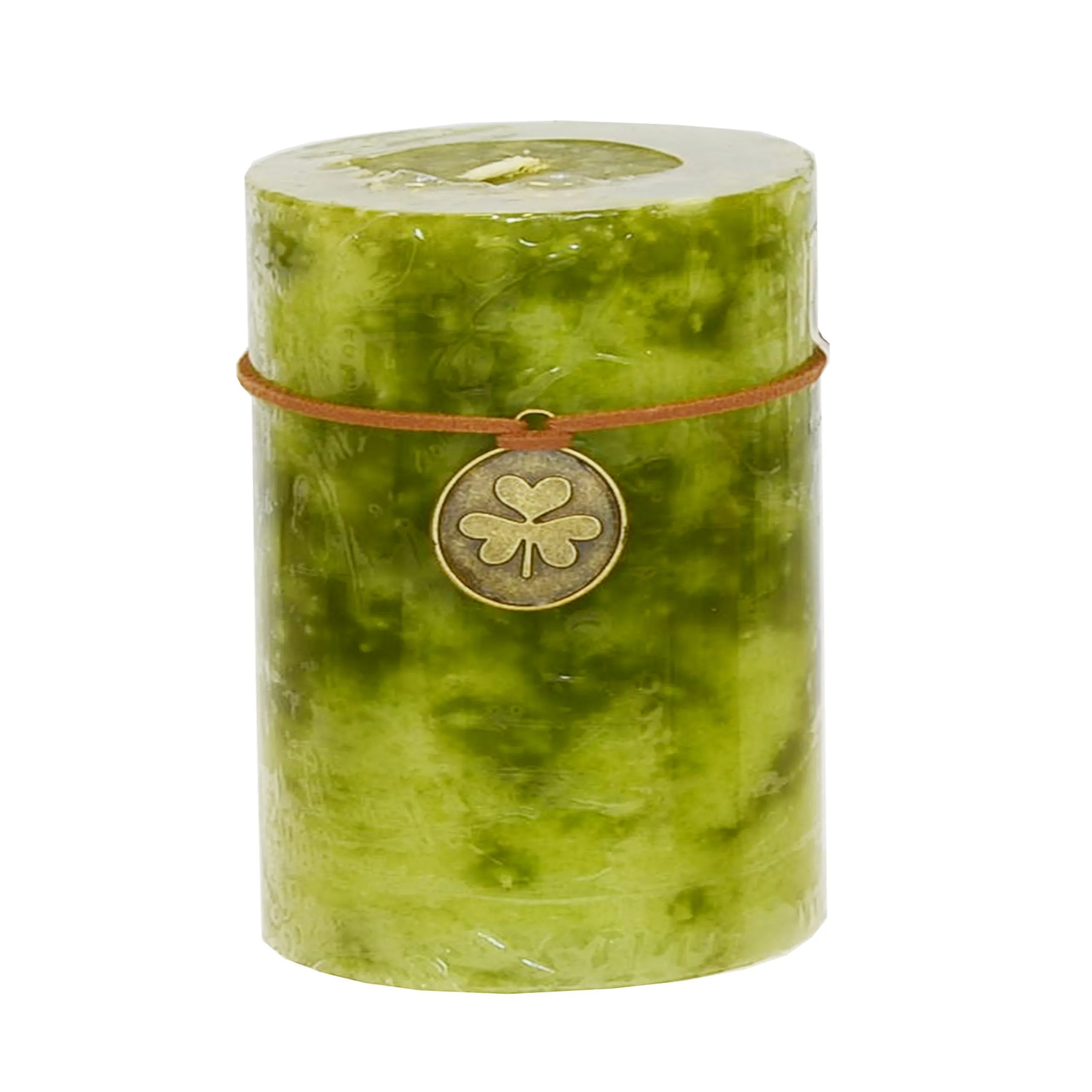 Stumpenkerze Trendkerze olive Ø 7 x H 9 cm