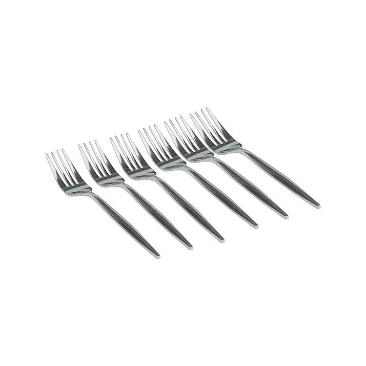 Premium Edelstahl SARA SILBER Kuchengabeln 6 Stück