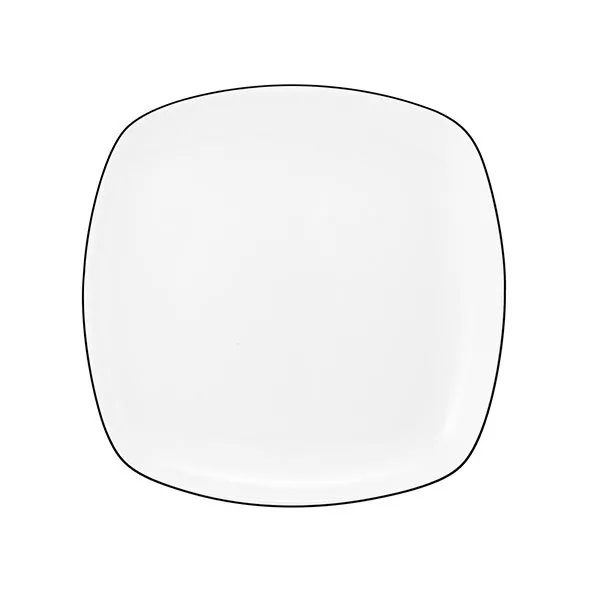 Seltmann Weiden Brotteller Lido Black Line Weiß Eckig (17cm)