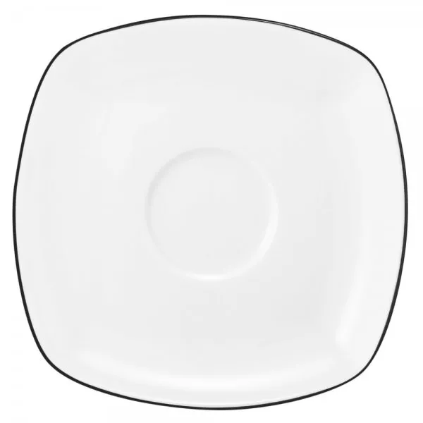 Seltmann Weiden Kombiuntertasse Lido Black Line Weiß Eckig (14,5cm)