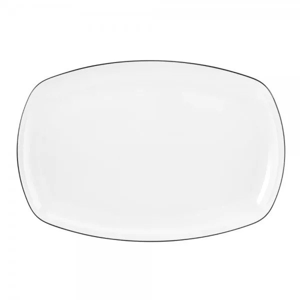 Seltmann Weiden Servierplatte Lido Black Line Weiß Eckig (35x24cm)