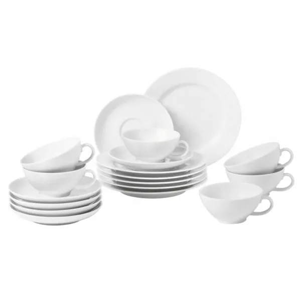 Seltmann Weiden Teeservice Rondo/Liane Weiß (18-Teilig)