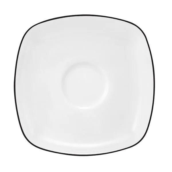 Seltmann Weiden Teeuntertasse Lido Black Line Eckig (13cm)