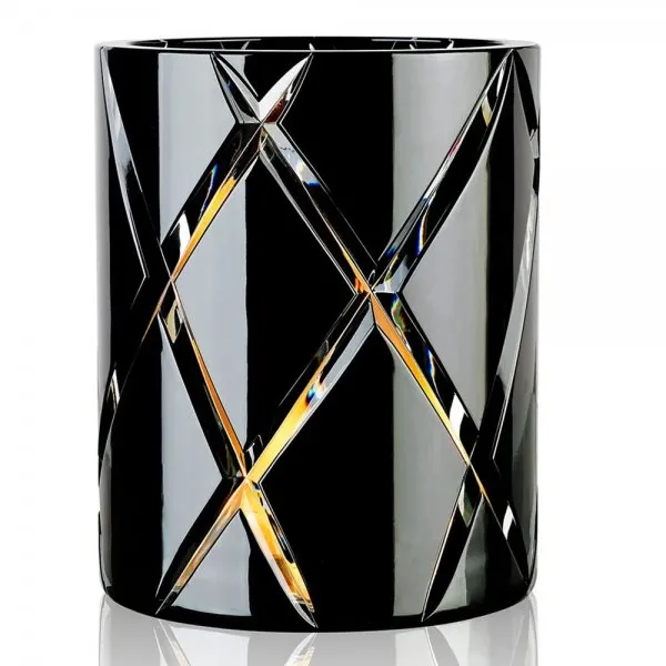 Skogsberg and Smart Windlicht Vase Crystal Black (18cm)