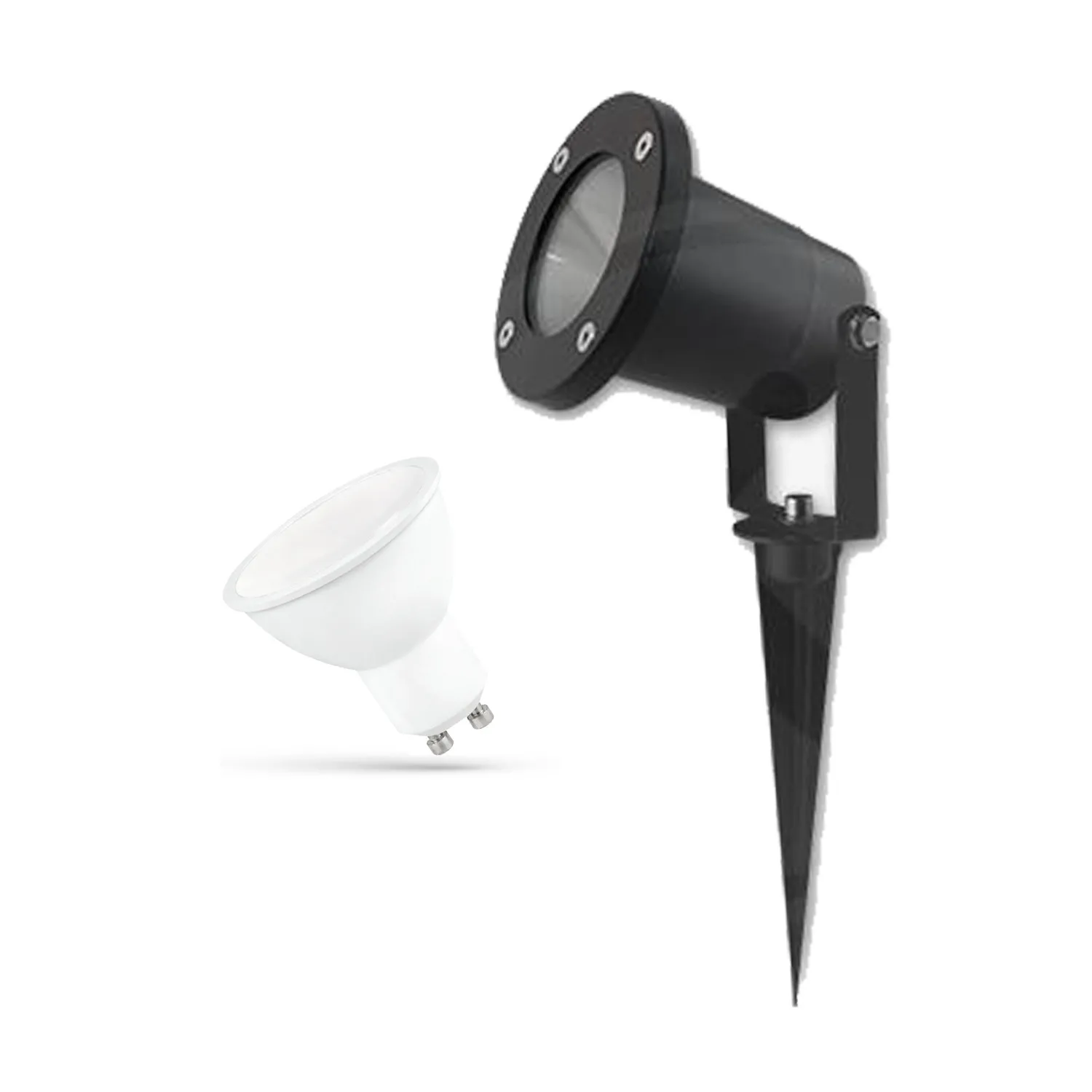 GARTENLAMPE Erdspieß Reflektor GU10 3000k/4000k 230V Schwarz IP65 Außen Spotlight