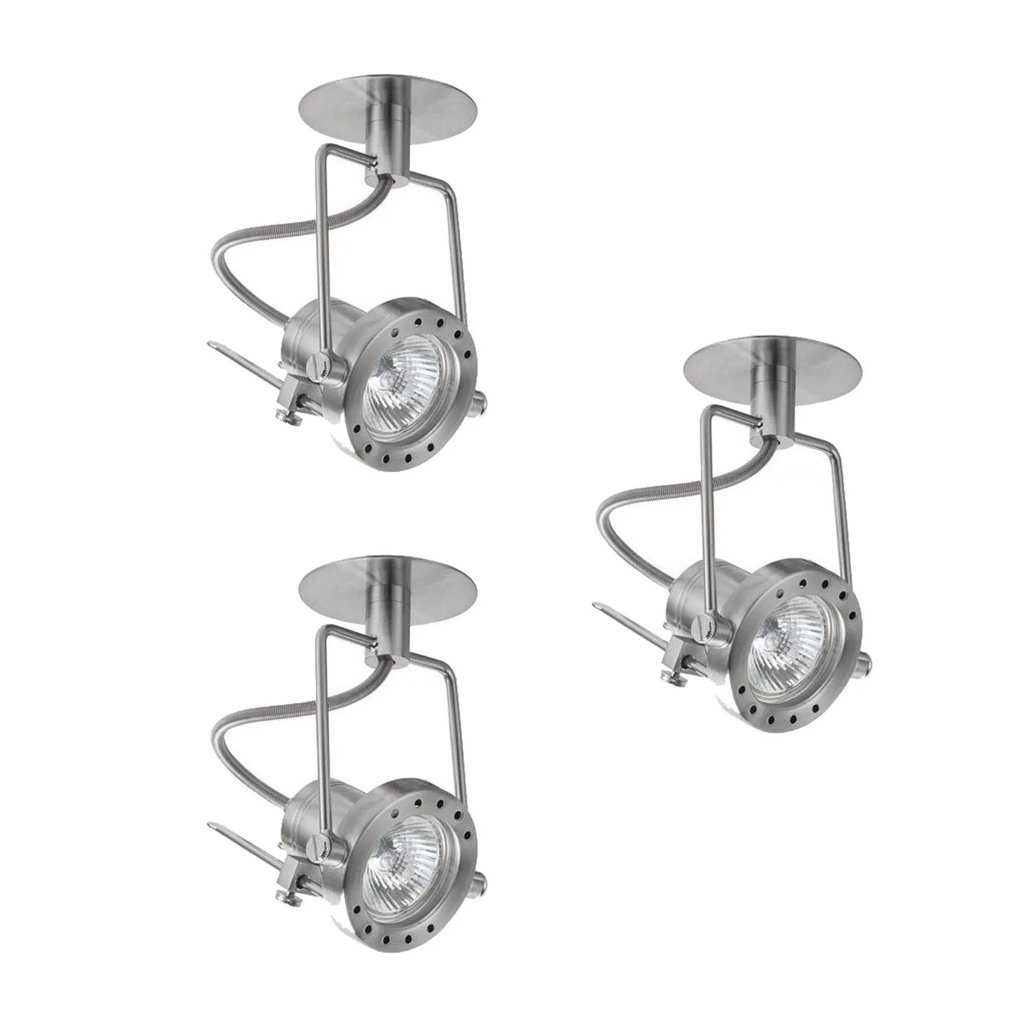 3er Set Paulmann Quality Einbauleuchten Techno Spotmax.50W 12V GU 5,3 100mm Eisen gebürstet/Metall