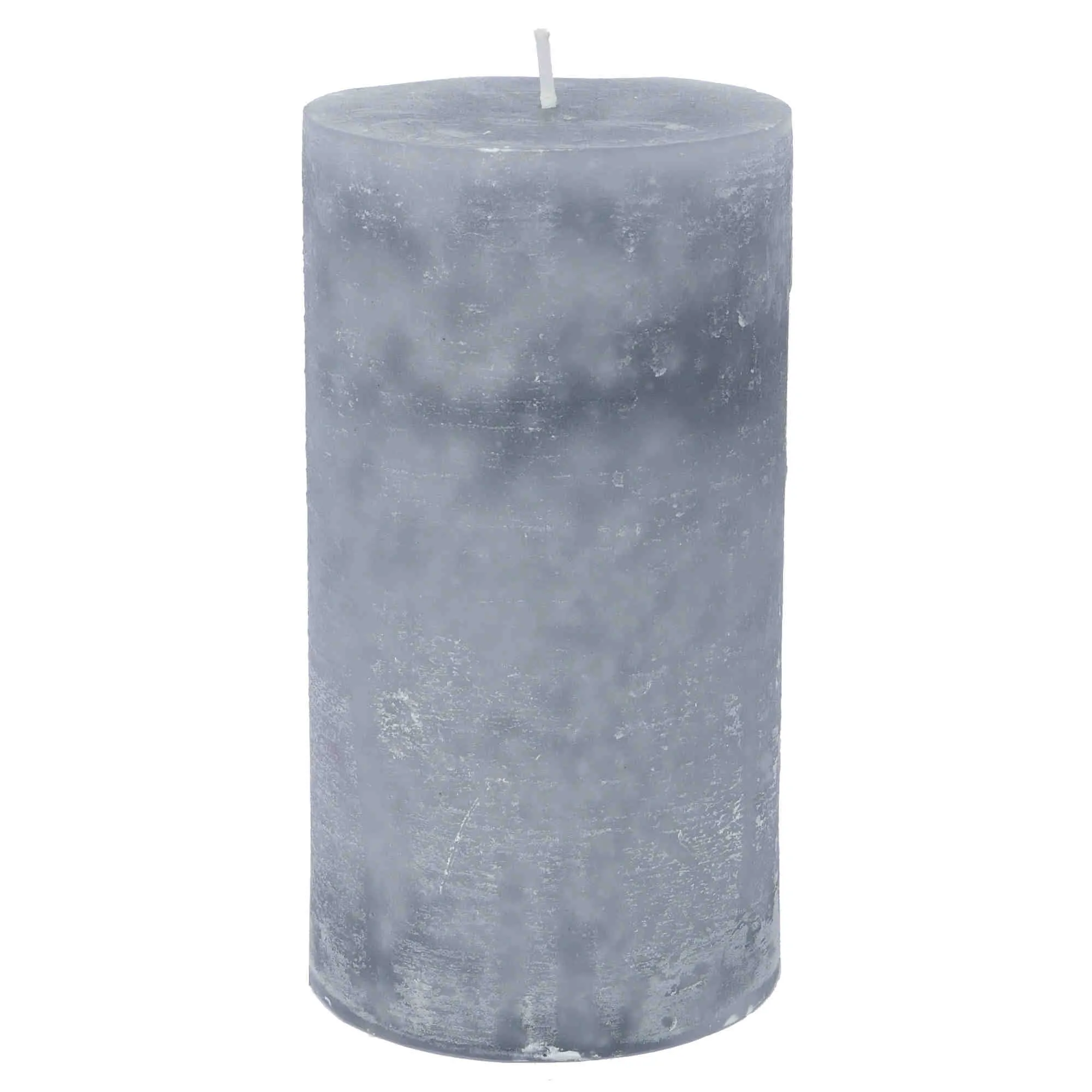 Stumpenkerze durchgefärbt frostgrau 15 x Ø 8 cm