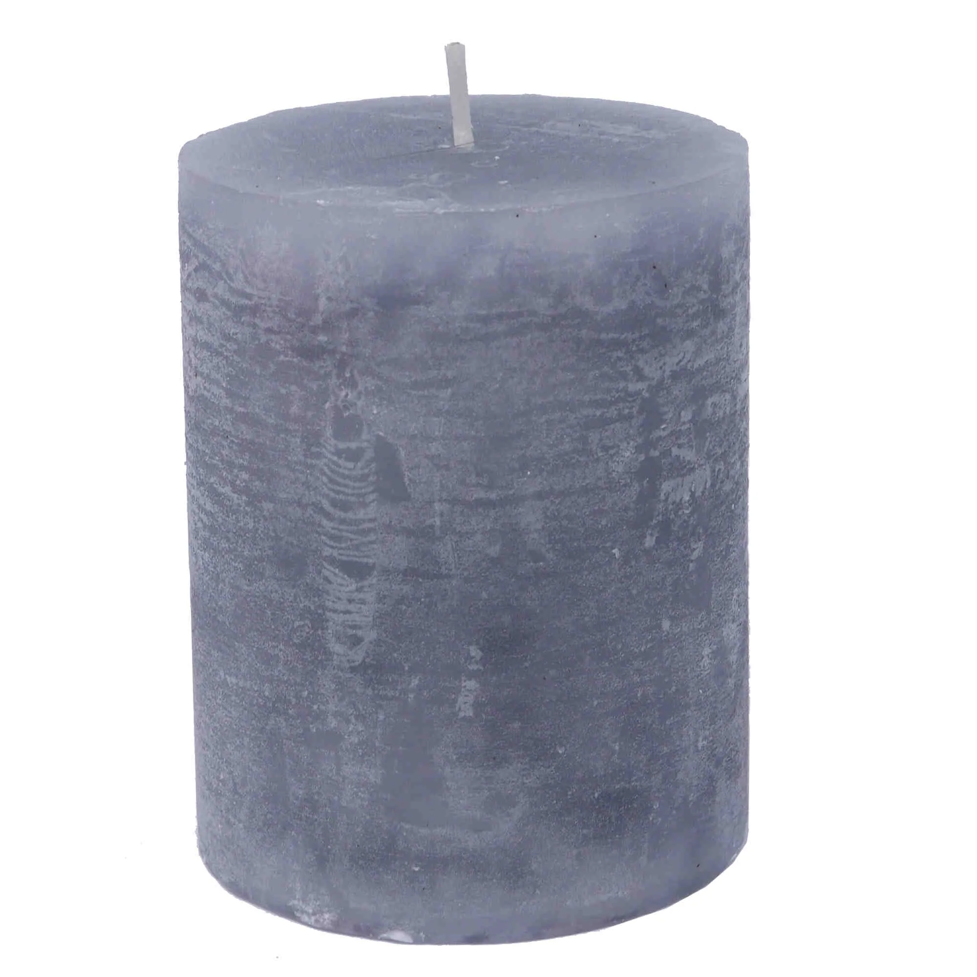 Stumpenkerze durchgefärbt frostgrau 10 x Ø 8 cm