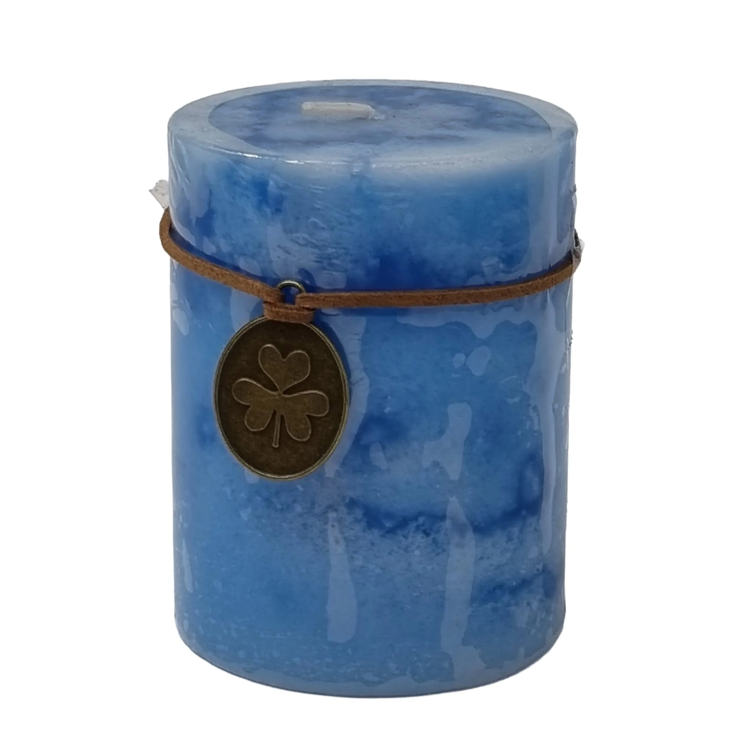 Stumpenkerze Trendkerze türkis durchgefärbt 9 x Ø 7 cm