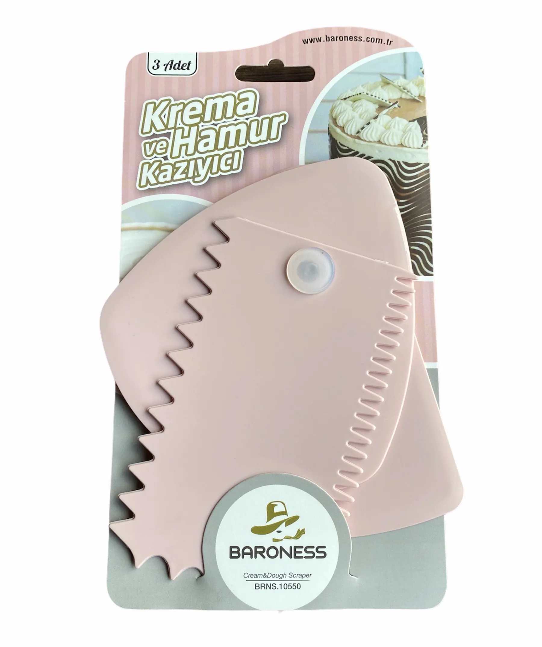 Profi Backubehör Teigschaber / Teigspachtel Set mit Kuchengarnierer