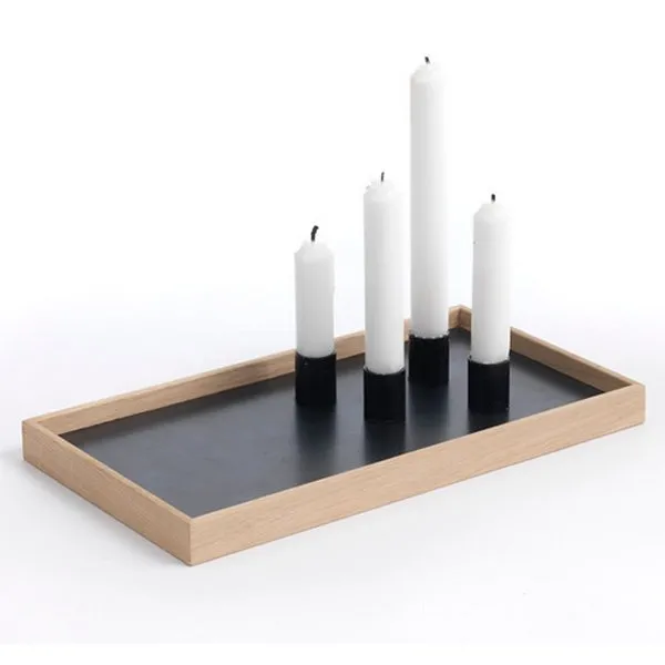 The Oak Men Kerzentablett Eiche Natur Schwarz