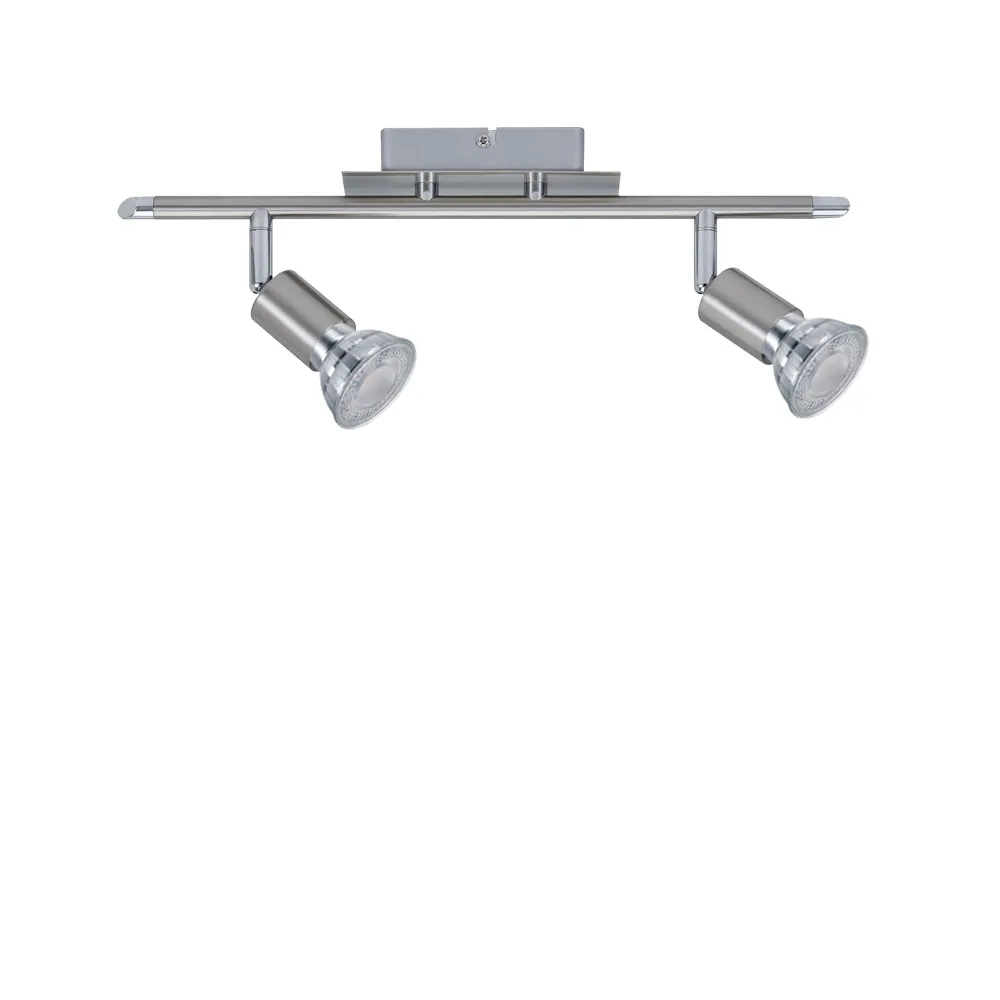 Strahler Georgia 2-flammig Nickel gebürstet inkl. 2x GU10 LED 4,5W warmweiß 3000K
