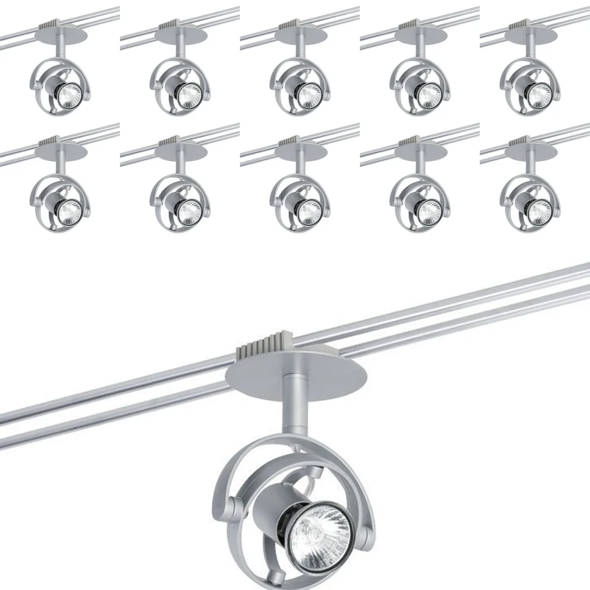 10 x 976.77 Paulmann Schienensystem Spice Rail Strahler Spot Mac2 20W GU4 Fassung Chrom matt