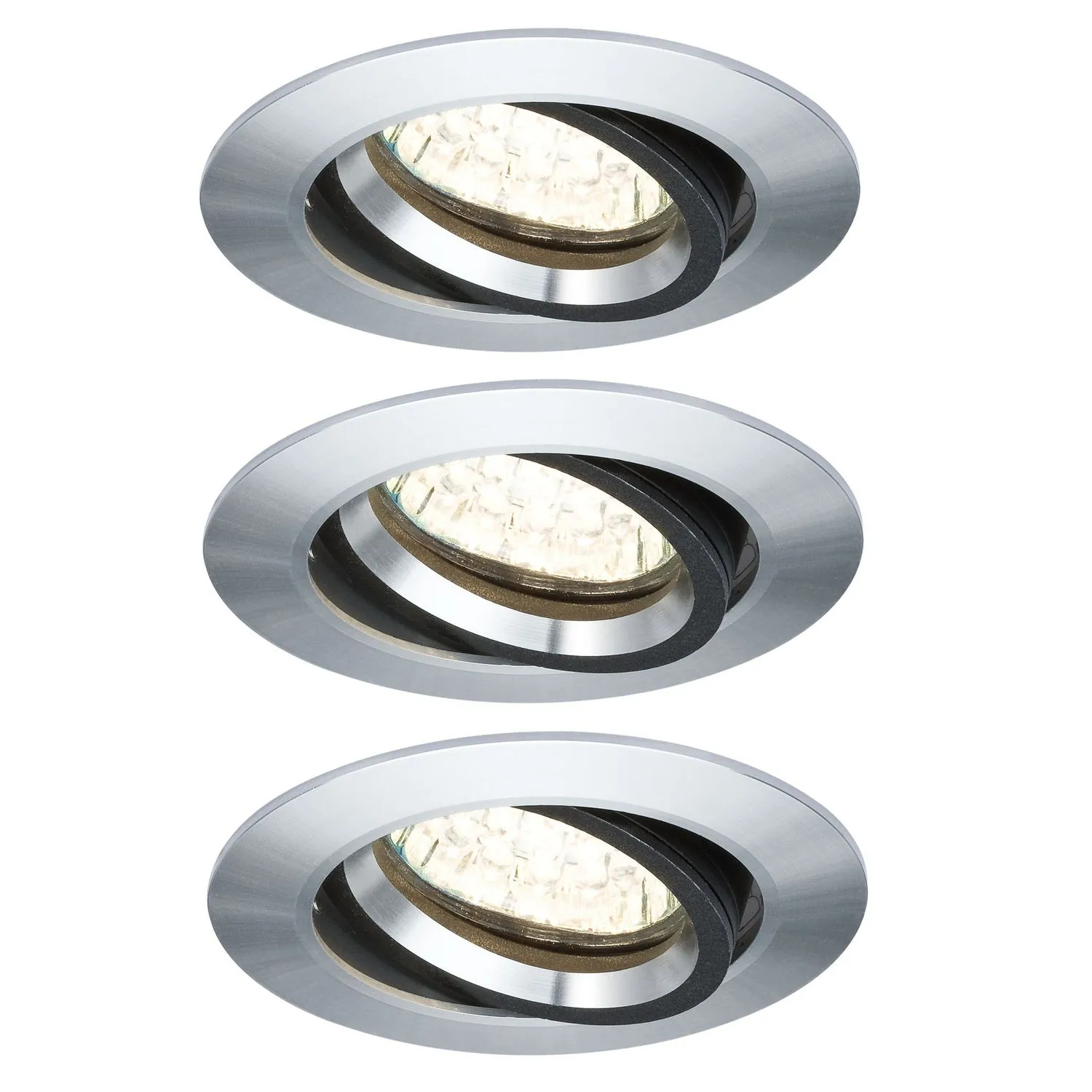 3er Set  Paulmann 2easy Premium Einbauleuchten Alu schwenkbar 51mm Alu gedeht