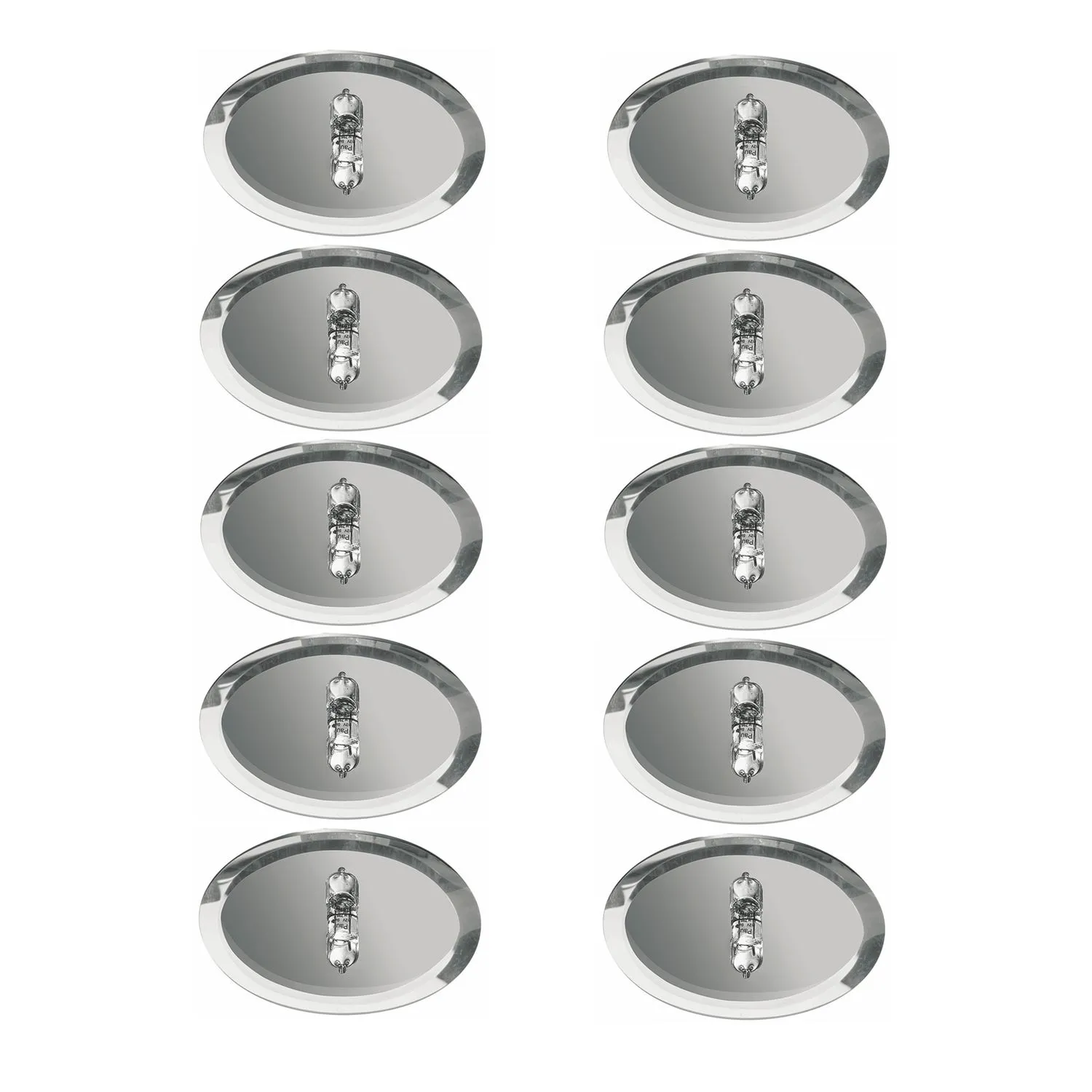 100 Stück Paulmann Star Einbauleuchten rund G4 63mm Spiegel Silber/Metall/Glas