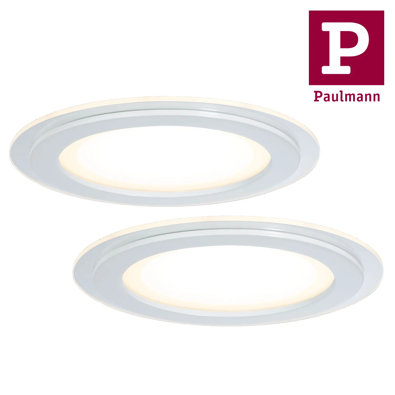 2er Set Paulmann Premium Einbauleuchten Set DecoDot rund LED 2x7,5W 18VA 160mm Klar/Weiß Glas/Metall