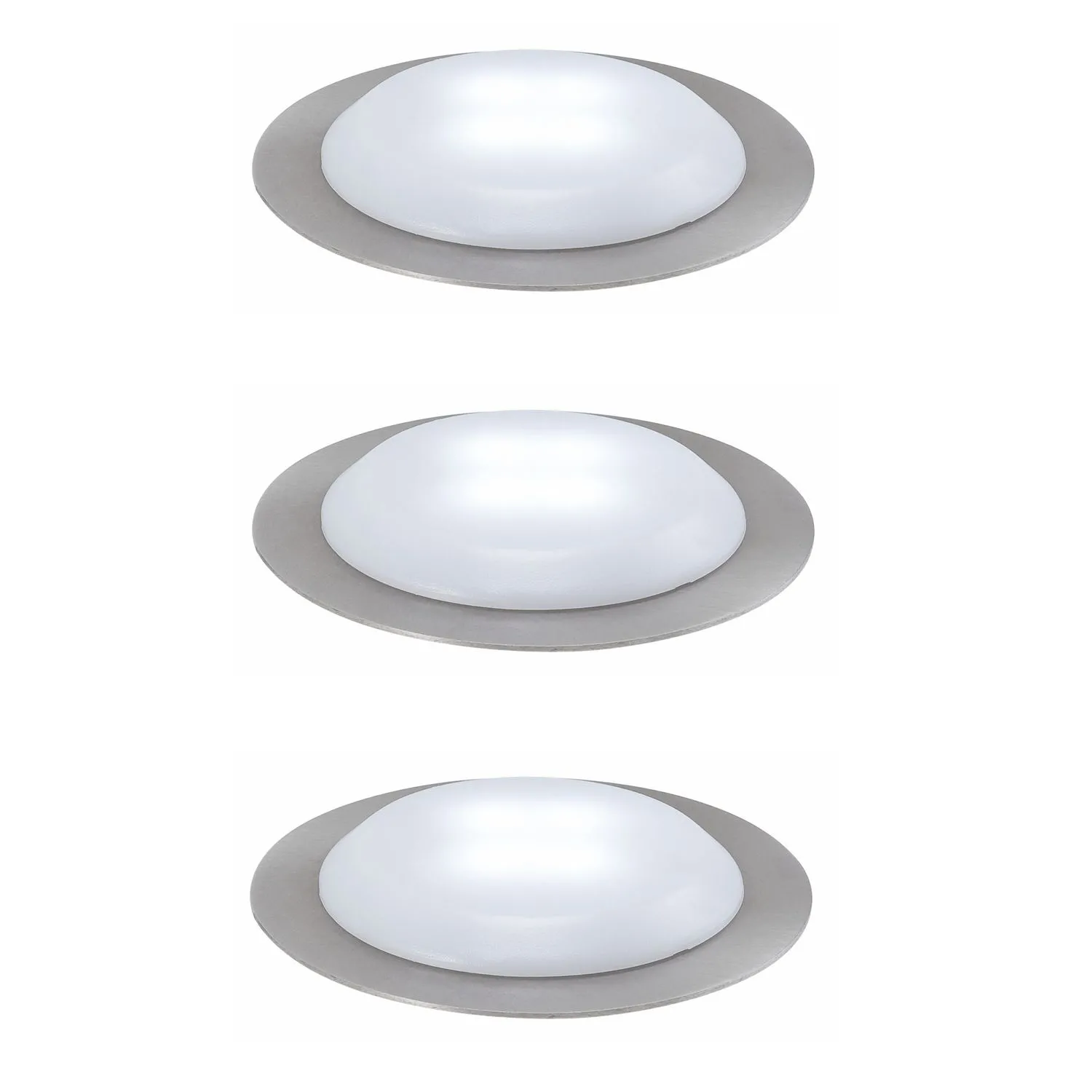 Nice Price Basic Einbauleuchten Set UpDown LED rund 3x0,3W 230/12V 45mm Satin/Kunststoff