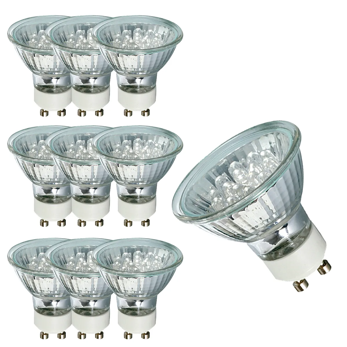 10 x 4101.10 Nice Price GU10 Fassung NP LED Reflektor 24° 1W 230V 51mm Tageslichtweiß