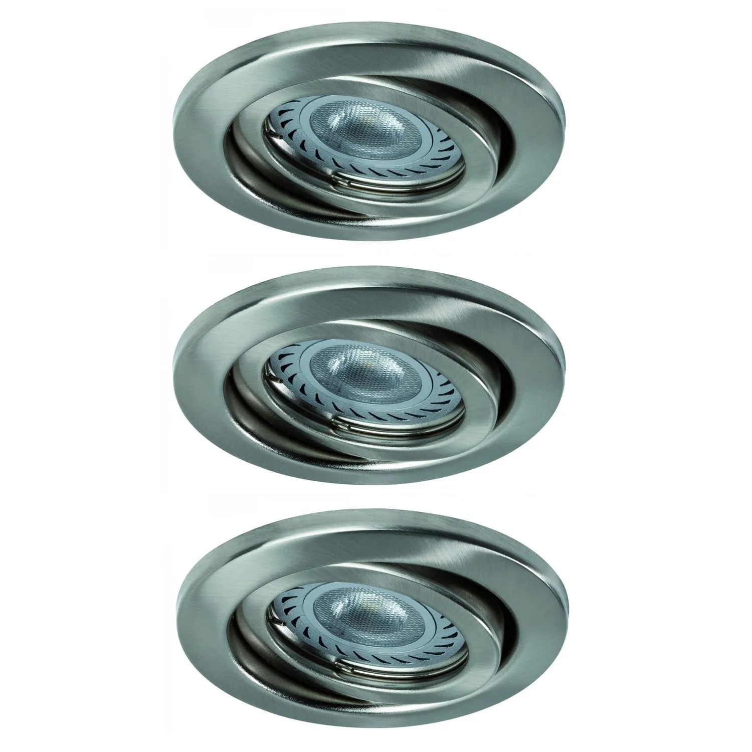 3er Set einbaueleuchten inkl. LED Leuchtmittel GU10 schwenkbar 51mm 3x3,5W - ergibt 3x20W licht